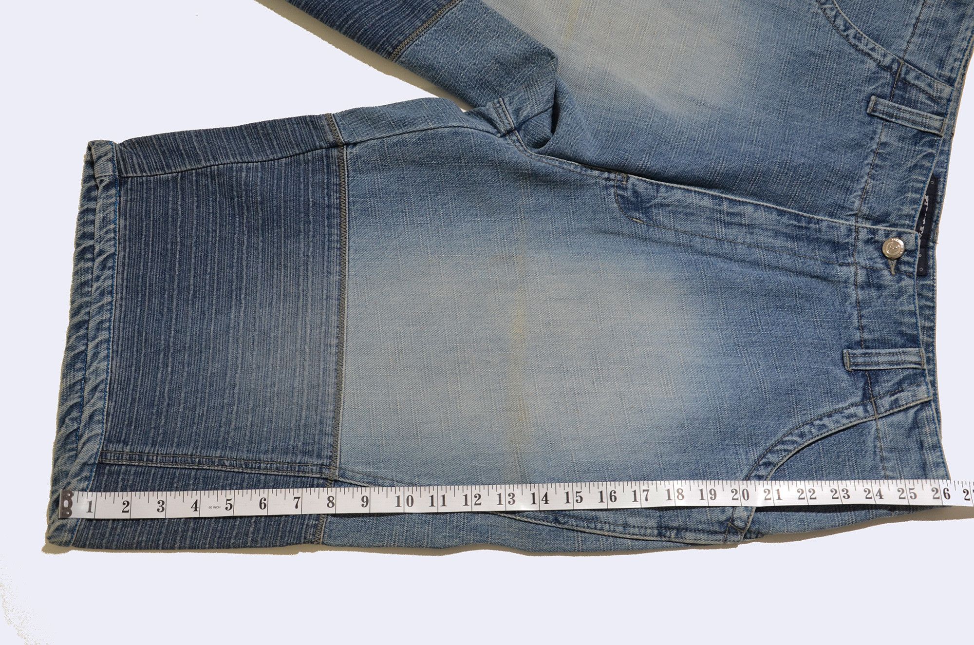 Phat Farm [Color Defects] PF Jorts Denim Shorts 90s Hiphop Streetwear Size US 34 / EU 50 - 13 Thumbnail