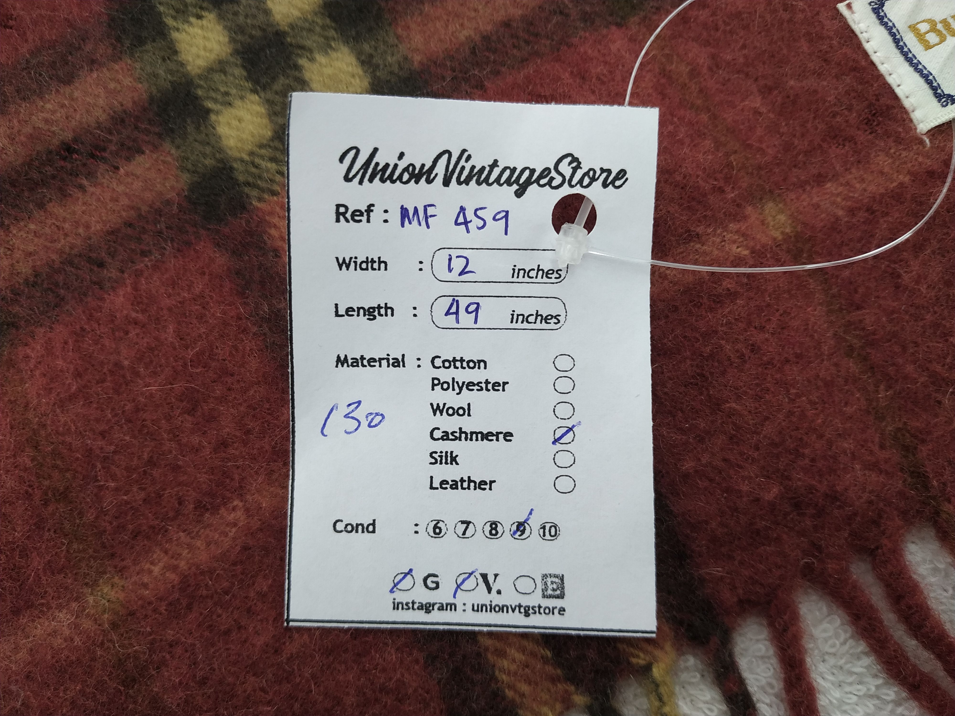 Burberry Vintage Burberry Scarf/Muffler/Neckwear MF459 Size ONE SIZE - 6 Thumbnail