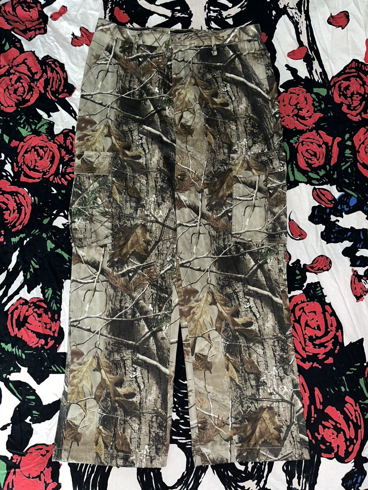 Vintage Crazy Y2K Baggy Skater Faded Tree Camo Wide Leg Cargo Pants Size US 36 / EU 52 - 3 Thumbnail