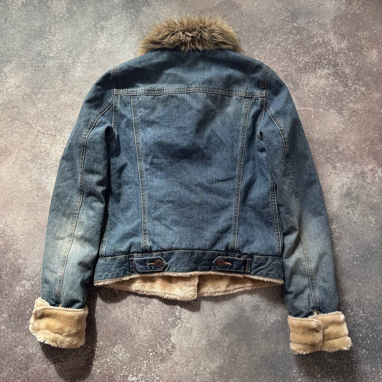 Abercrombie & Fitch Abercombie & Fitch Vintage Faux Fur Denim Jacket Size S / US 4 / IT 40 - 10 Thumbnail