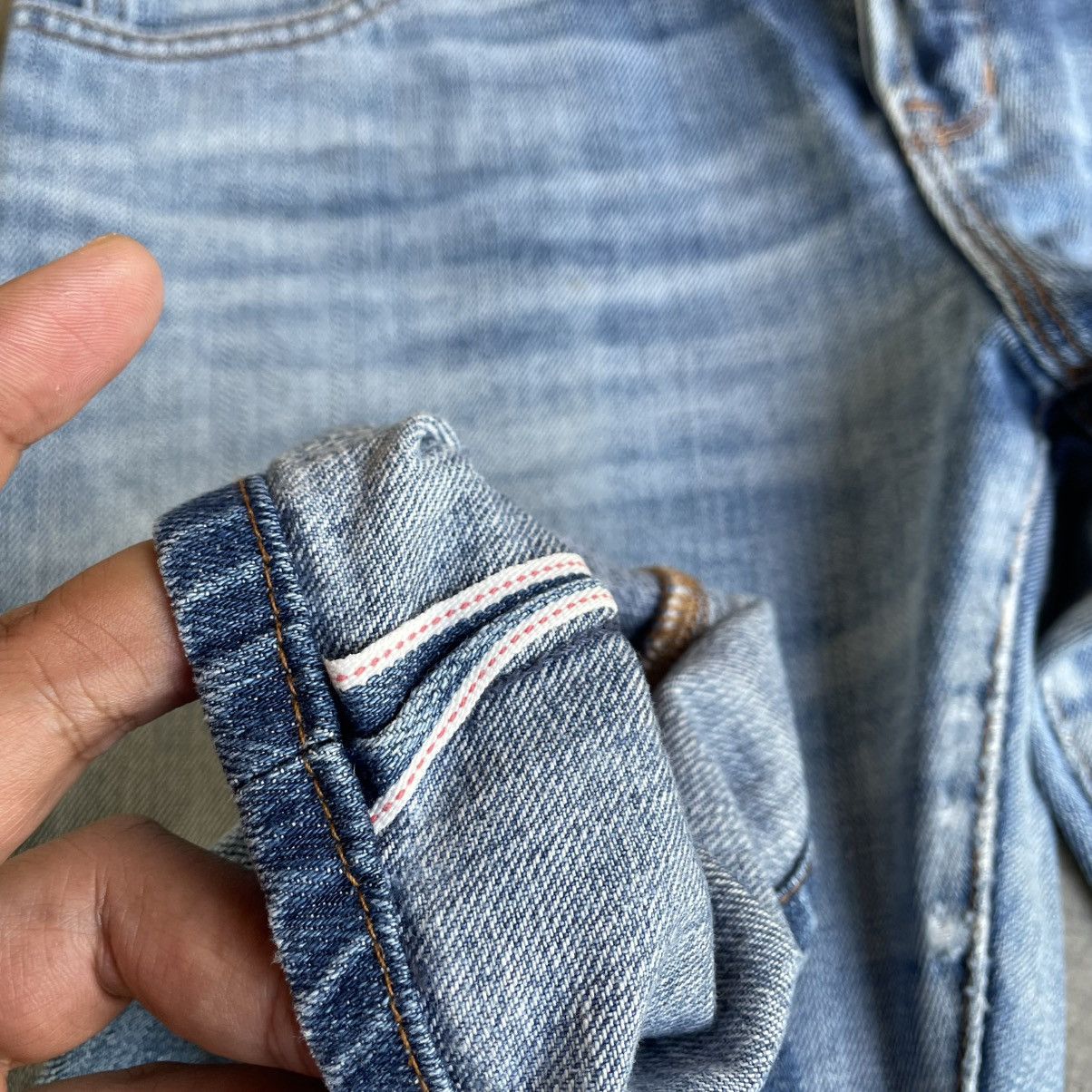 Gap 🔥🇯🇵Vintage Gap Stoned Washed Distress Selvedge Denim Jeans Size US 34 / EU 50 - 8 Thumbnail