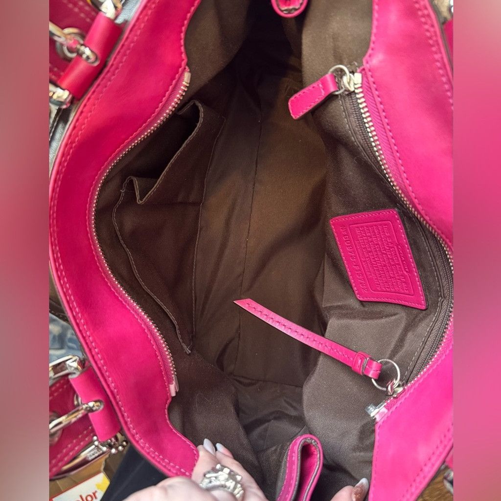 Coach Coach Hampton SoHo Leather Tote Raspberry Pink Satchel EUC Size ONE SIZE - 15 Thumbnail