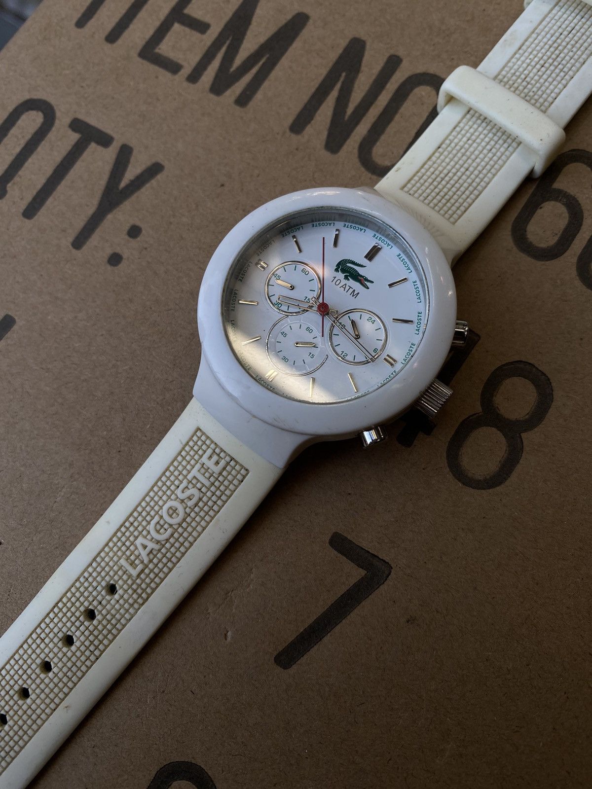 Japanese Brand × Lacoste × Vintage Lacoste White Chronograph 10ATM - Japanese Brand Size ONE SIZE - 5 Thumbnail