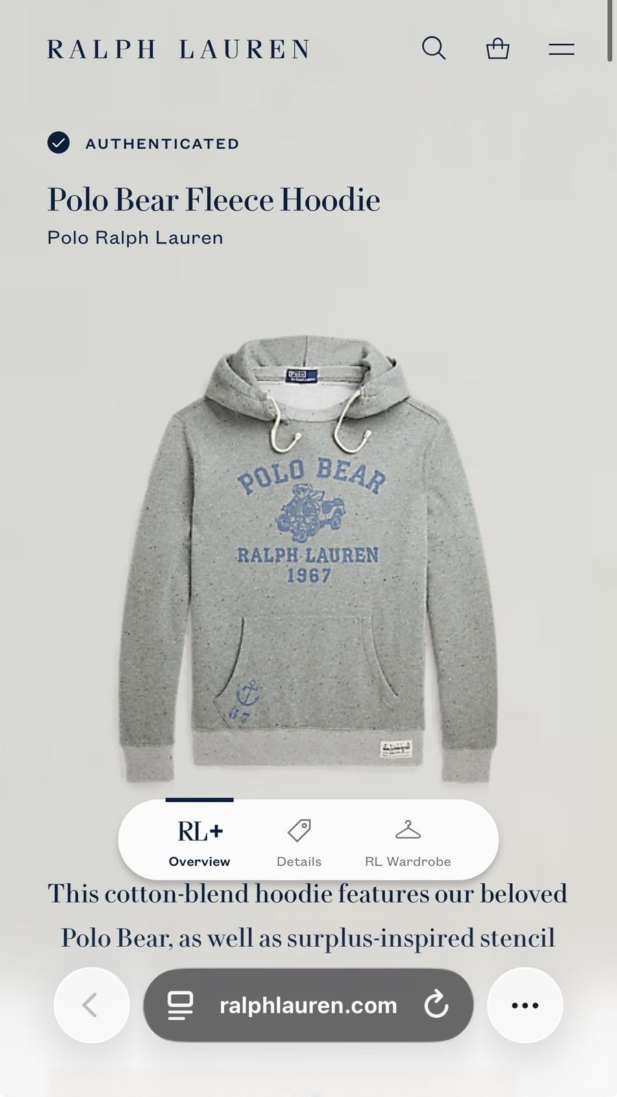 Polo Ralph Lauren Polo bear hoodie Size US L / EU 52-54 / 3 - 4 Thumbnail