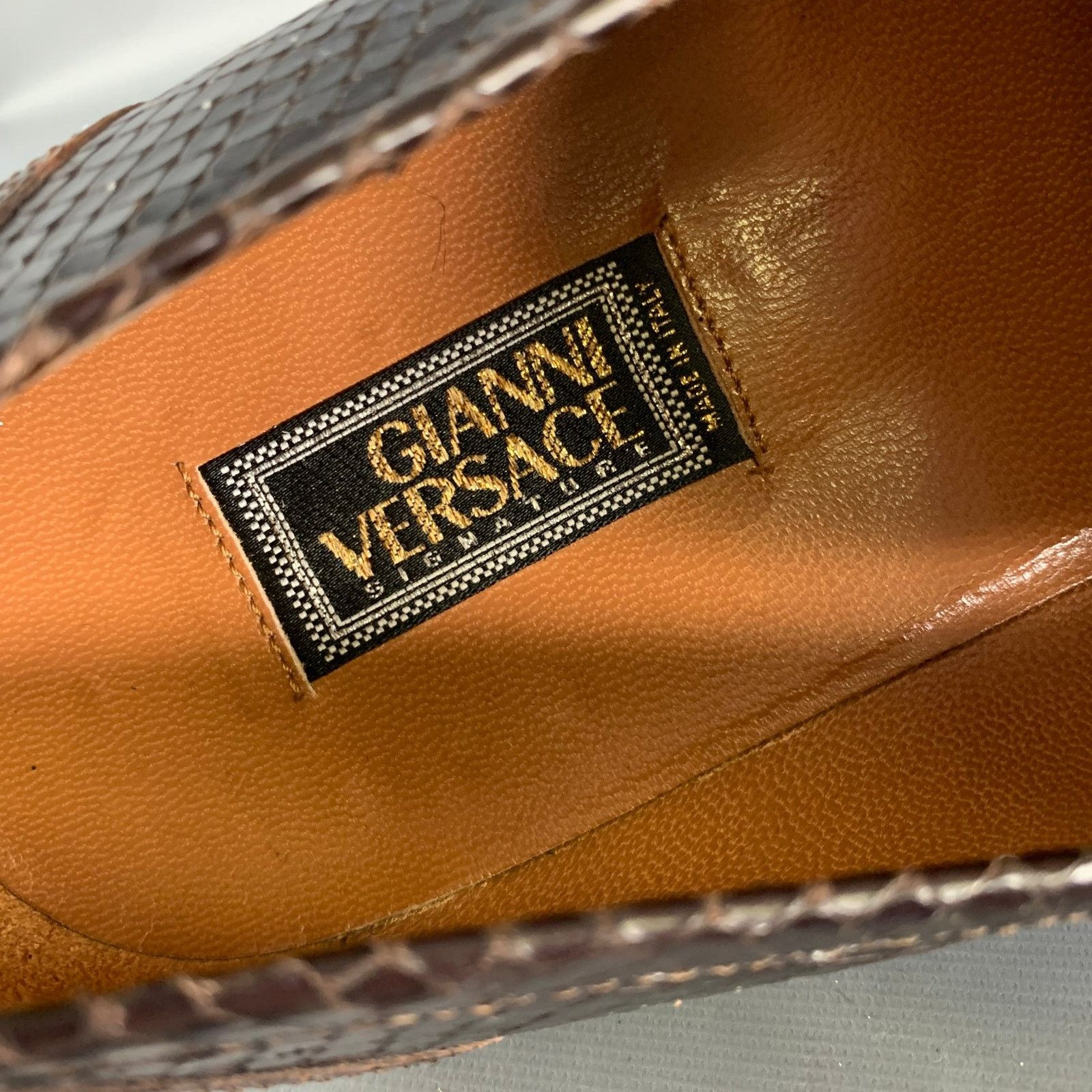 Versace GIANNI VERSACE Size 10 Brown Python Loafer Loafers Size US 10 / EU 43 - 8 Thumbnail