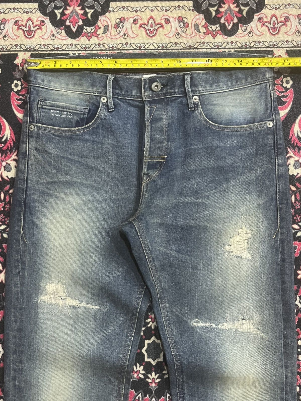 DELUXE Japanese Brand Deluxe Stockholm Sashiko Distressed Jeans Size US 32 / EU 48 - 13 Thumbnail