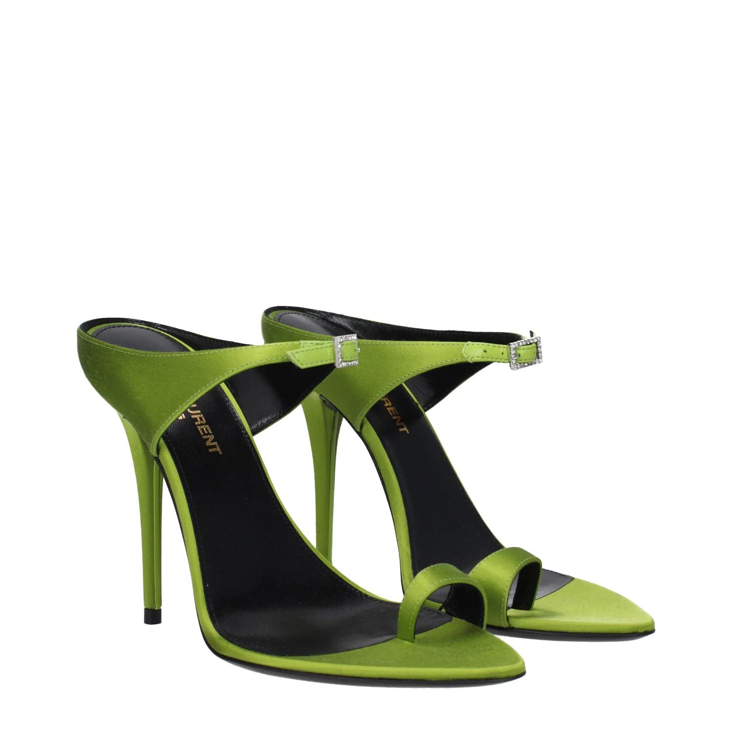 Saint Laurent Paris ob1o1e1224 Satin Flip Flops in Green Size US 6 / IT 36 - 2 Thumbnail