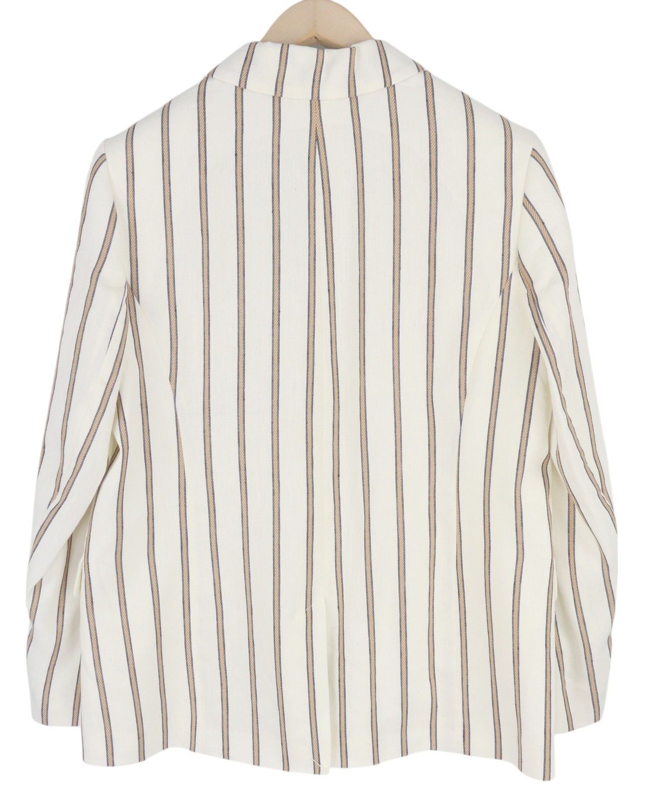 Gant STRIPE LINEN EU38 Off-White Linen Notch Blazer 85337 Size M / US 6-8 / IT 42-44 - 4 Thumbnail