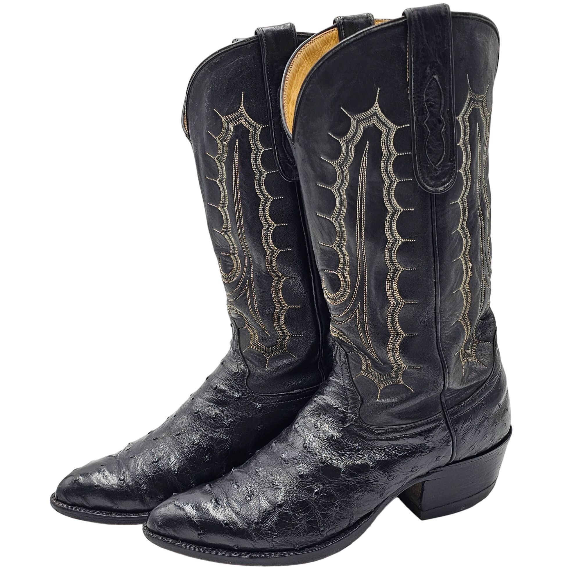 Other Vintage Honcho Boots Exotic Full Quill Ostrich Black Cowboy Size US 10 / EU 43 - 14 Thumbnail