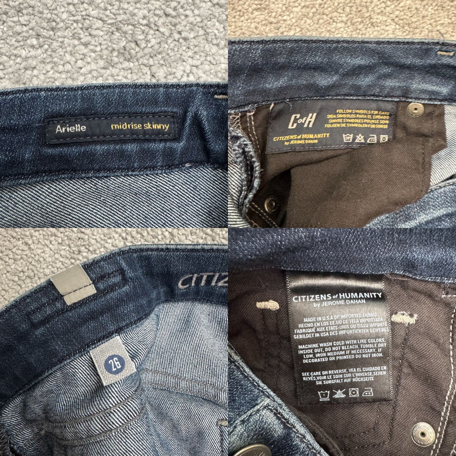 Citizens Of Humanity Citizens of Humanity Arielle Mid Rise Skinny Jeans Women 26 Blue Dark Wash Denim Slim Straight 5-Pocket City Streetwear Mens Womens Size 30" / US 8 / IT 44 - 8 Thumbnail