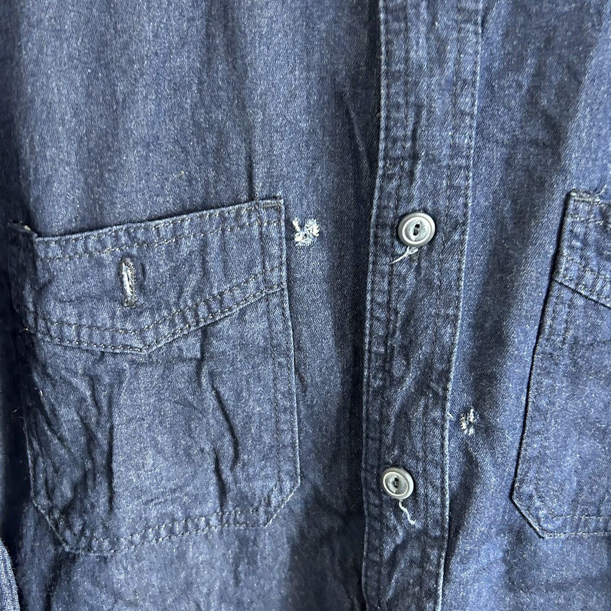Vintage Vintage Spao Denim Button Down Distressed Shirt Size US L / EU 52-54 / 3 - 4 Thumbnail