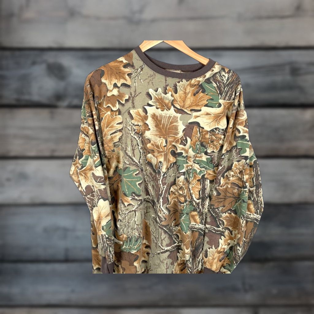 Vintage VINTAGE RedHead Camouflage T-Shirt Long Sleeve Pocket XL Men’s 90s Green 50-50 Cotton-Polyester Comfort Vintage 1990s Size US XL / EU 56 / 4 - 1 Thumbnail