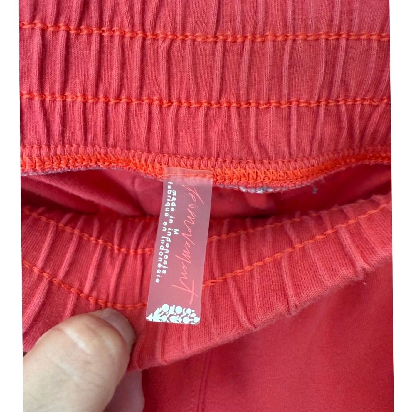 Free People VINTAGE Free People Movement Red Coral High Waisted Joggers Lounge Wear W/Pockets-Medium Size 32" / US 10 / IT 46 - 3 Thumbnail
