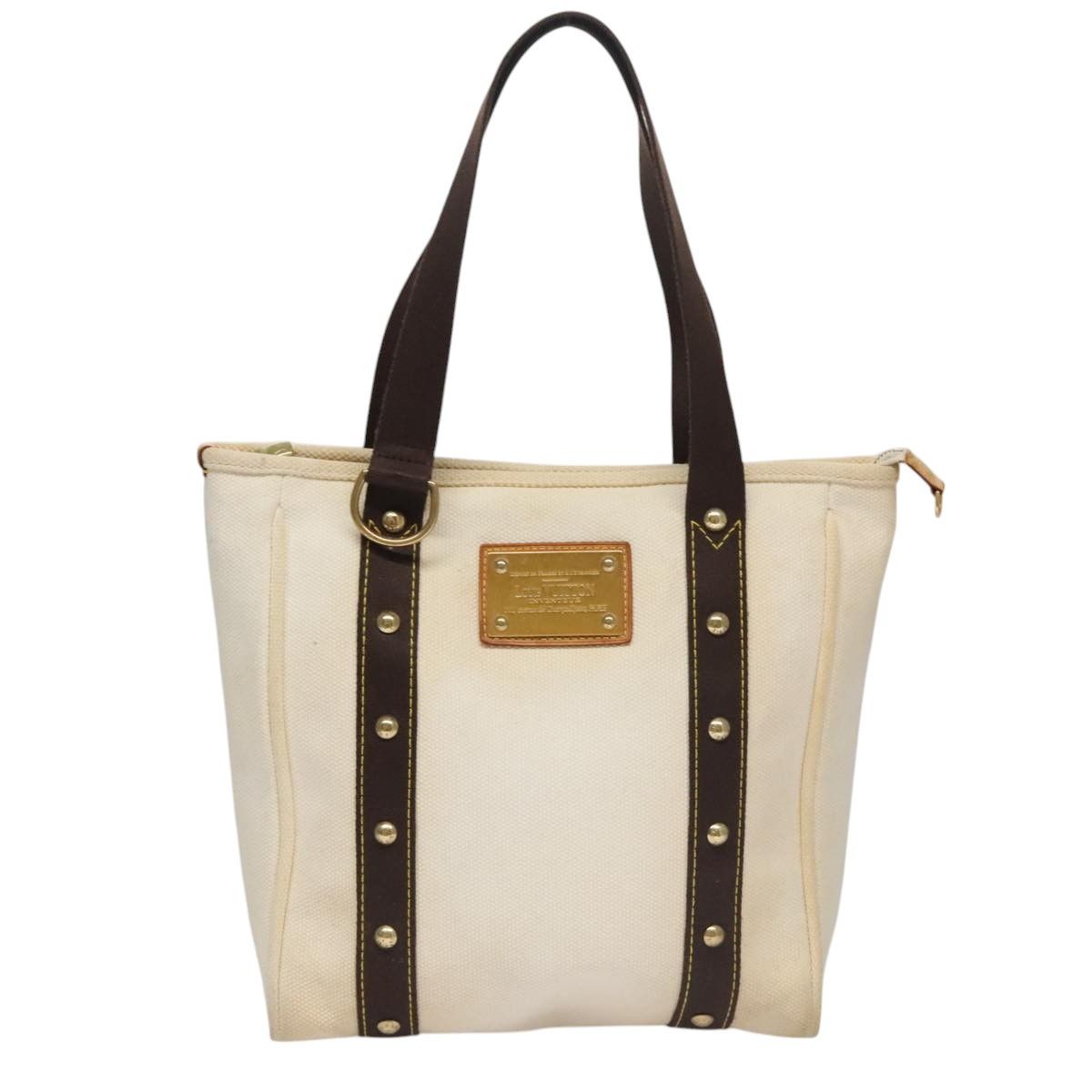 Antigua Beige Canvas Tote Bag (Pre-Owned)