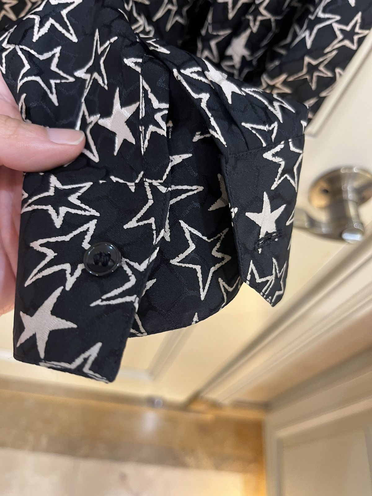 Saint Laurent Paris star print silk shirt collar size 42 Size US L / EU 52-54 / 3 - 9 Thumbnail