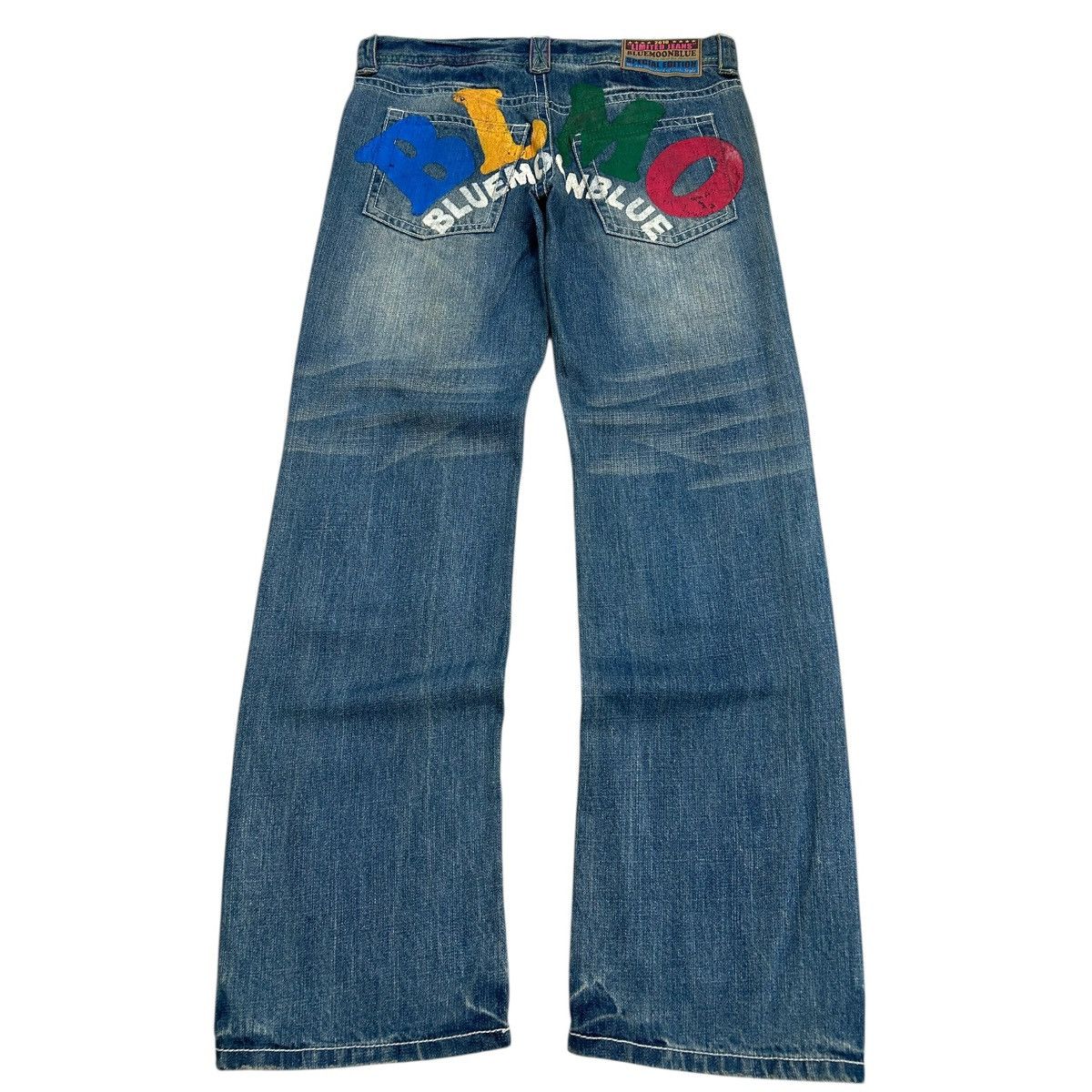 Japanese Brand Y2k Blue Moon Blue Jeans Art Jeans Size US 32 / EU 48 - 2 Thumbnail