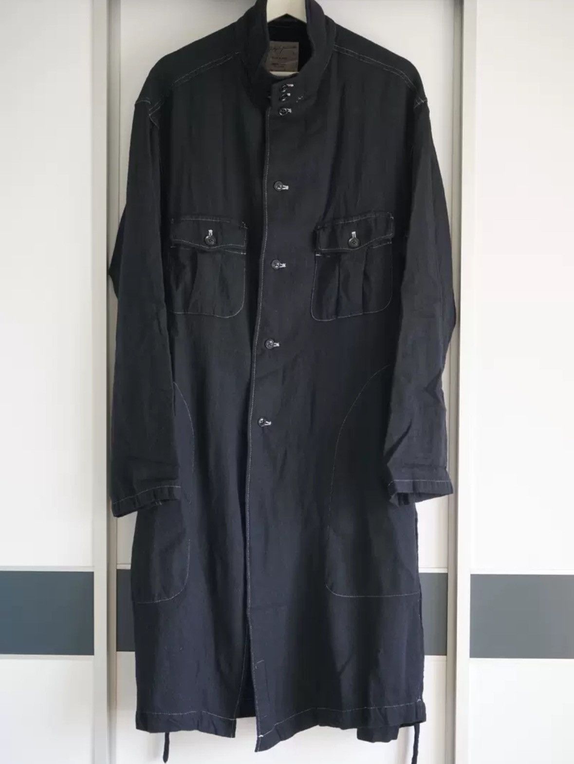 Yohji Yamamoto Yohji Yamamoto 17aw Bright Thread Waist Wool Coat Size US XL / EU 56 / 4 - 3 Thumbnail