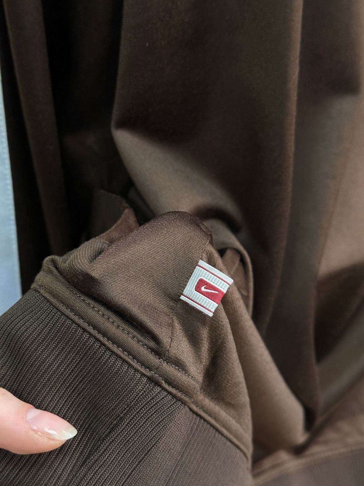 Nike Vintage Brown Full Zip Nike Oversize Nylon Hoodie Jacket Y2k Size US XXL / EU 58 / 5 - 9 Thumbnail