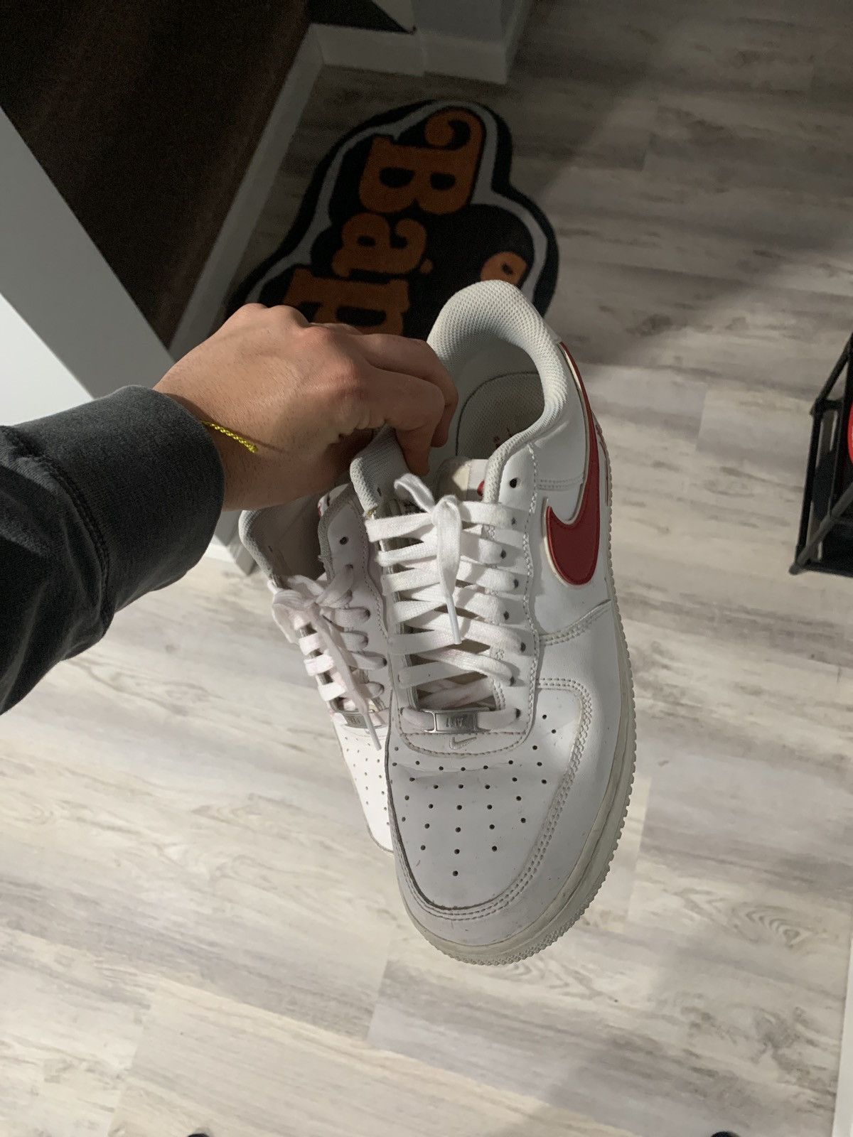 Nike Air Force 1 red Nike swoosh Size US 9.5 / EU 42-43 - 2 Thumbnail
