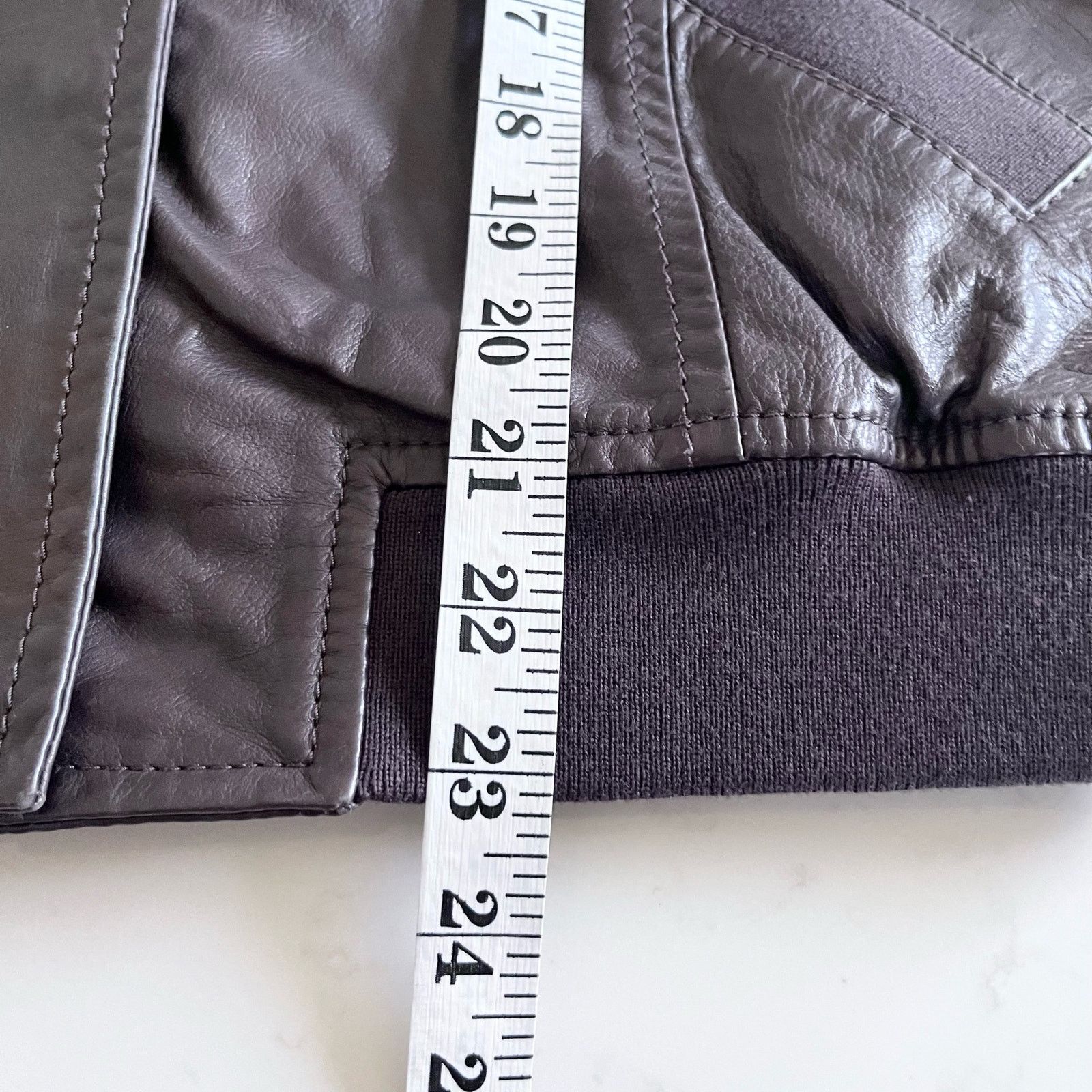 Theory Theory Leather Full Zip Seam Sealed Bomber Jacket Brown Size US L / EU 52-54 / 3 - 9 Thumbnail