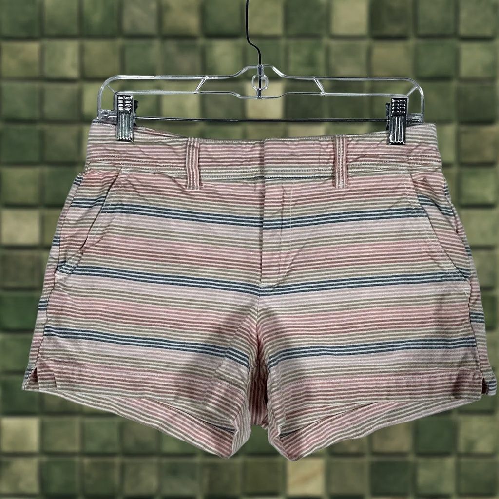 Gap Gap Shorts Womens 2 Pink City Size Striped Colorful Summer Mid Rise Flat Front Chino Size 26" / US 2 / IT 38 - 1 Thumbnail
