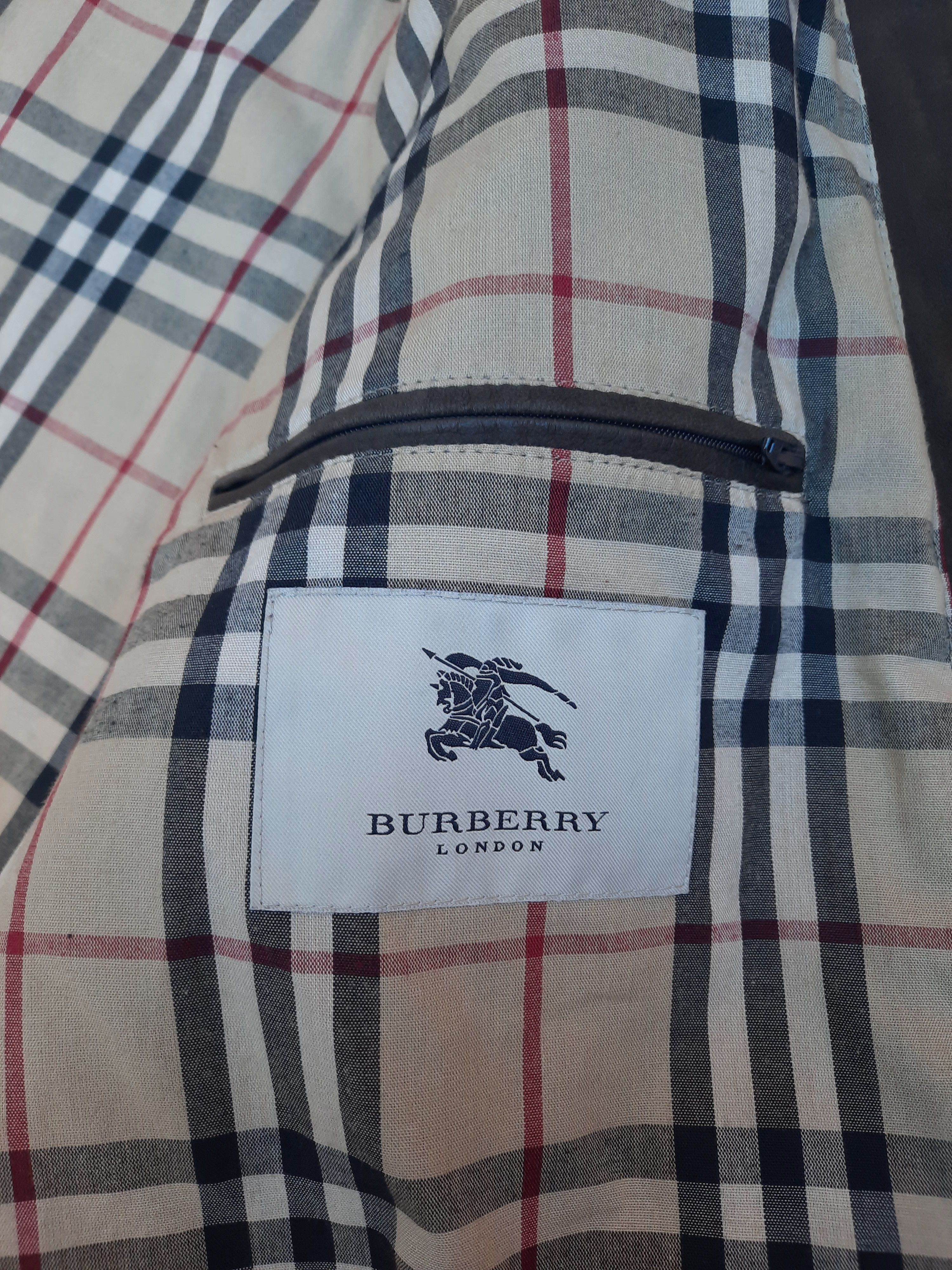 Burberry Burberry Vintage 90s Leather Jacket Classic Khaki Coat Size US L / EU 52-54 / 3 - 12 Thumbnail