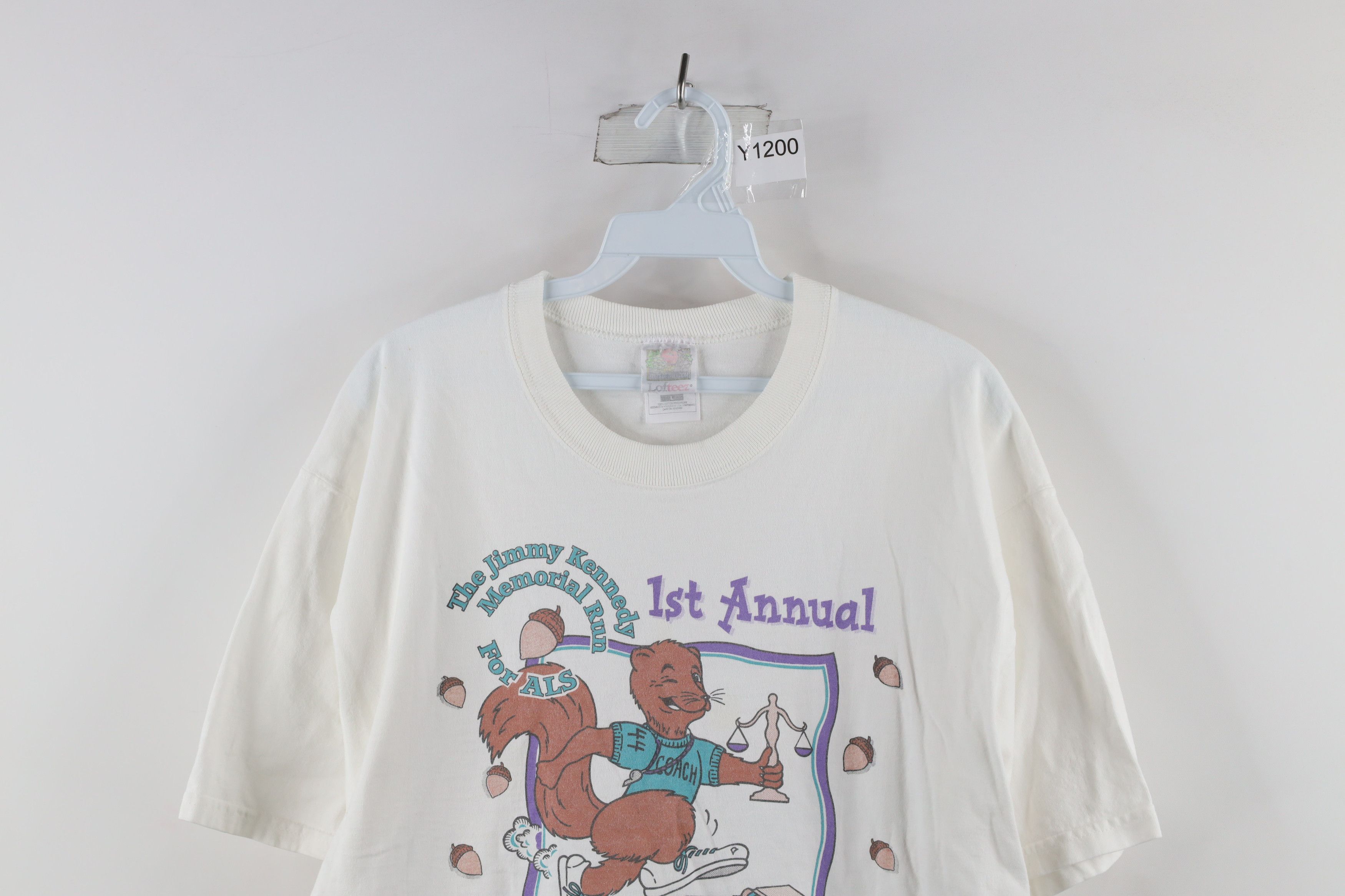 Vintage Vintage 90s The Squirrel Run Running Race T-Shirt White Size US L / EU 52-54 / 3 - 2 Thumbnail