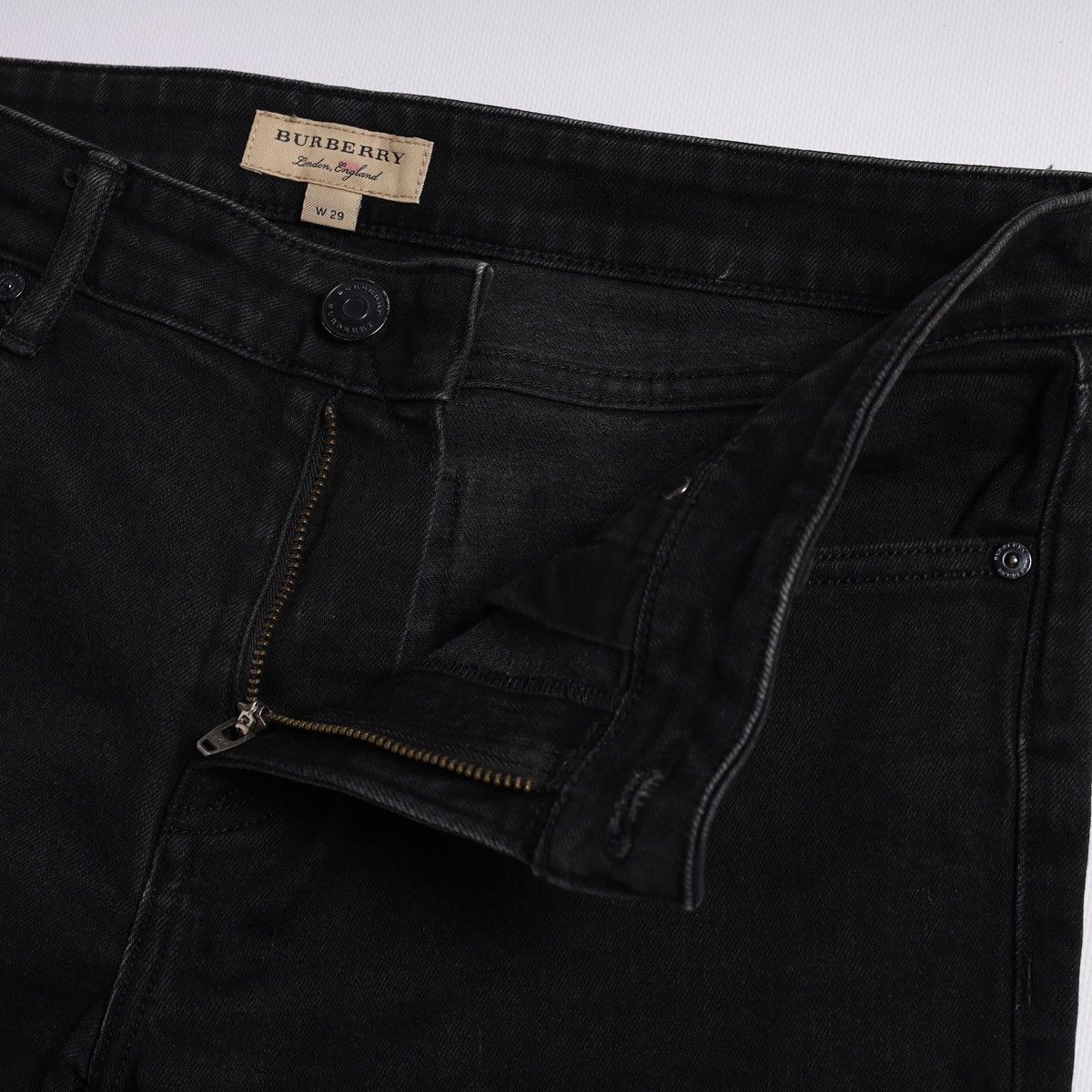 Burberry Burberry Selvedge Nova Check Denim Jeans Pants Black Size 29" - 8 Thumbnail