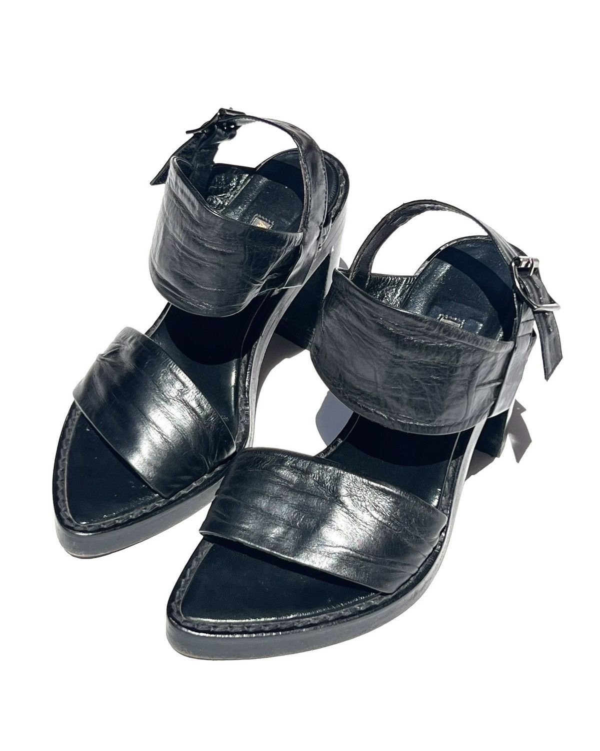 Ann Demeulemeester S/S 2003 BLOCK HEELED PLATFORM SANDALS Size US 7 / IT 37 - 3 Thumbnail