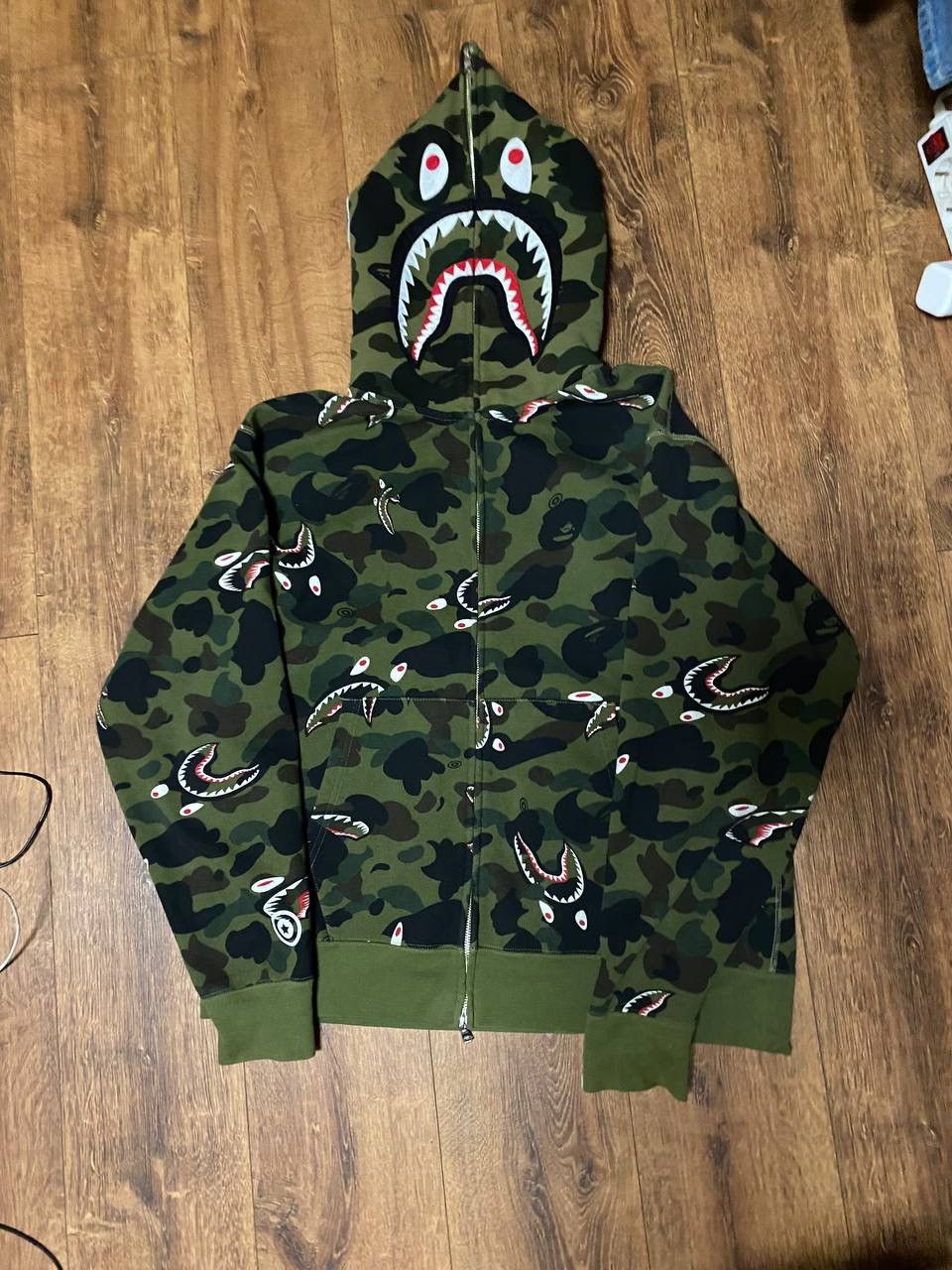 Bape Bape Frankenstein Camo Shark Full Zip Hoodie | Grailed