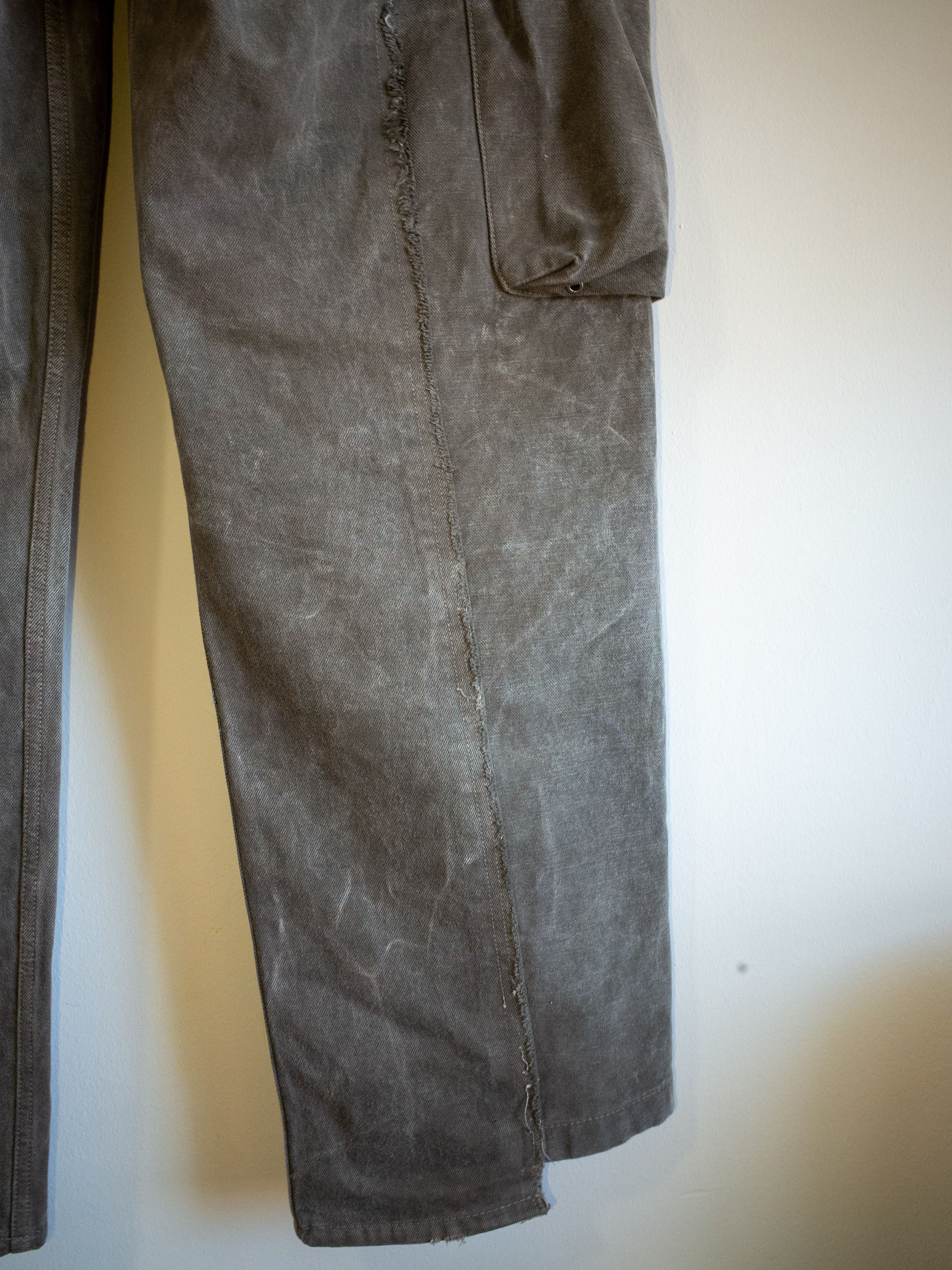 Vuja De Vuja Dé "Diviser" Inside-Out Denim Cargo Pants Size US 32 / EU 48 - 4 Thumbnail