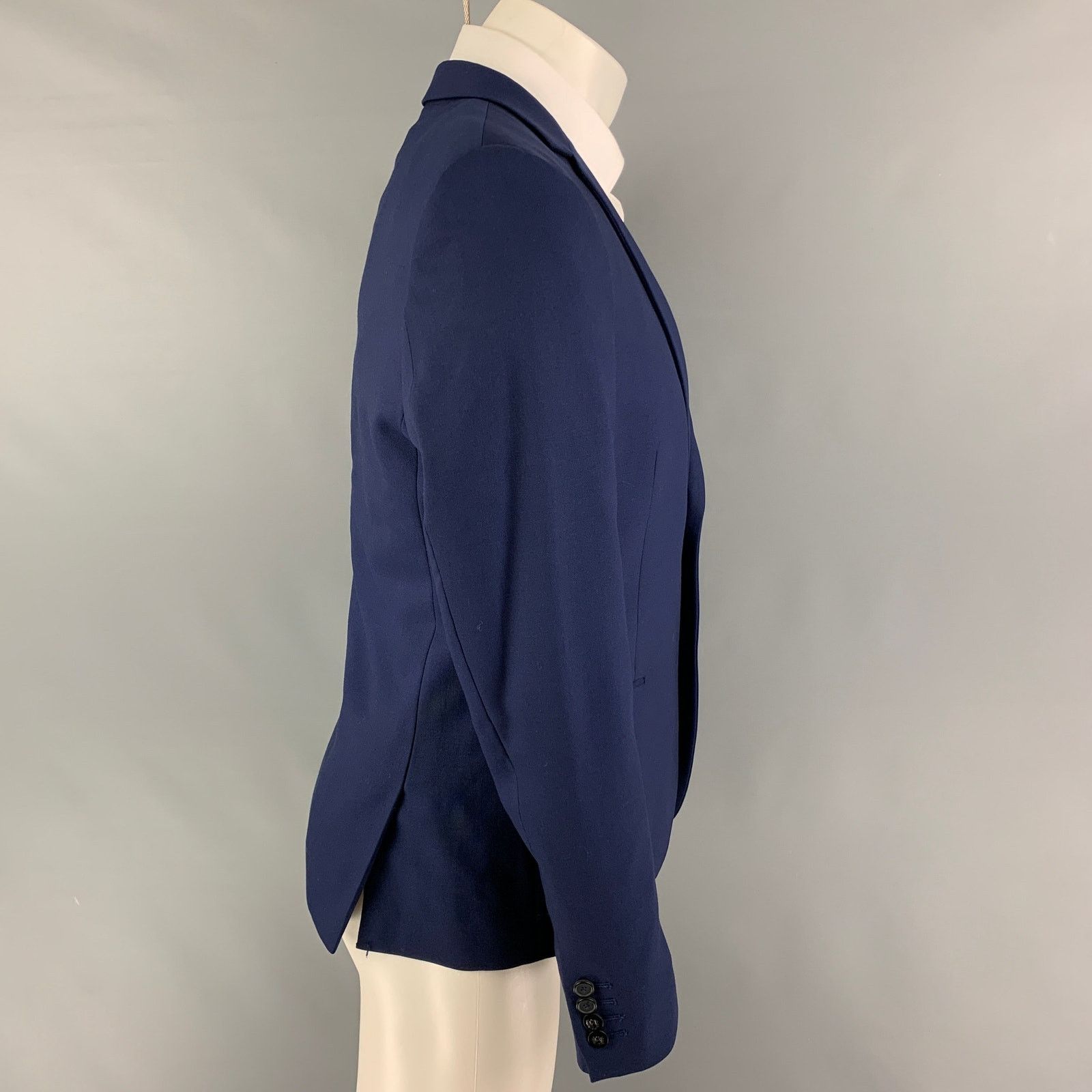 The Kooples THE KOOPLES Size 38 Navy Wool Notch Lapel Sport Coat Size 38R - 2 Thumbnail
