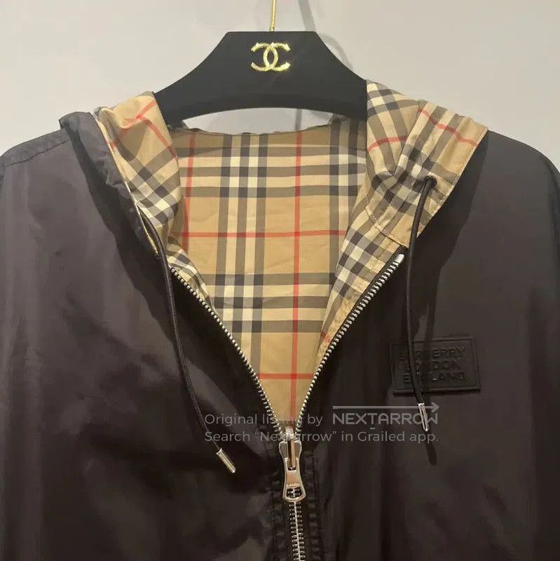 Burberry Burberry Men's Black Nylon Logo Check Jacket. Size US S / EU 44-46 / 1 - 4 Thumbnail