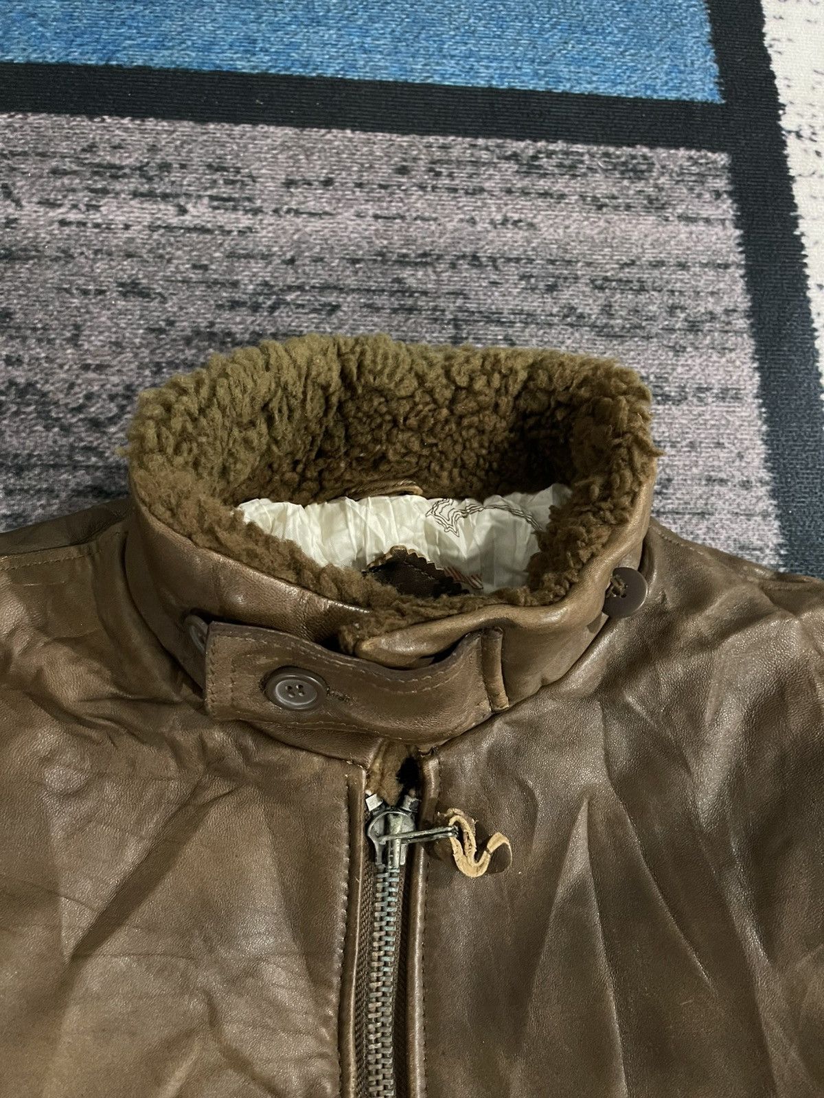 Vintage Vintage Sheep Leather Bomber Jacket Size US L / EU 52-54 / 3 - 9 Thumbnail