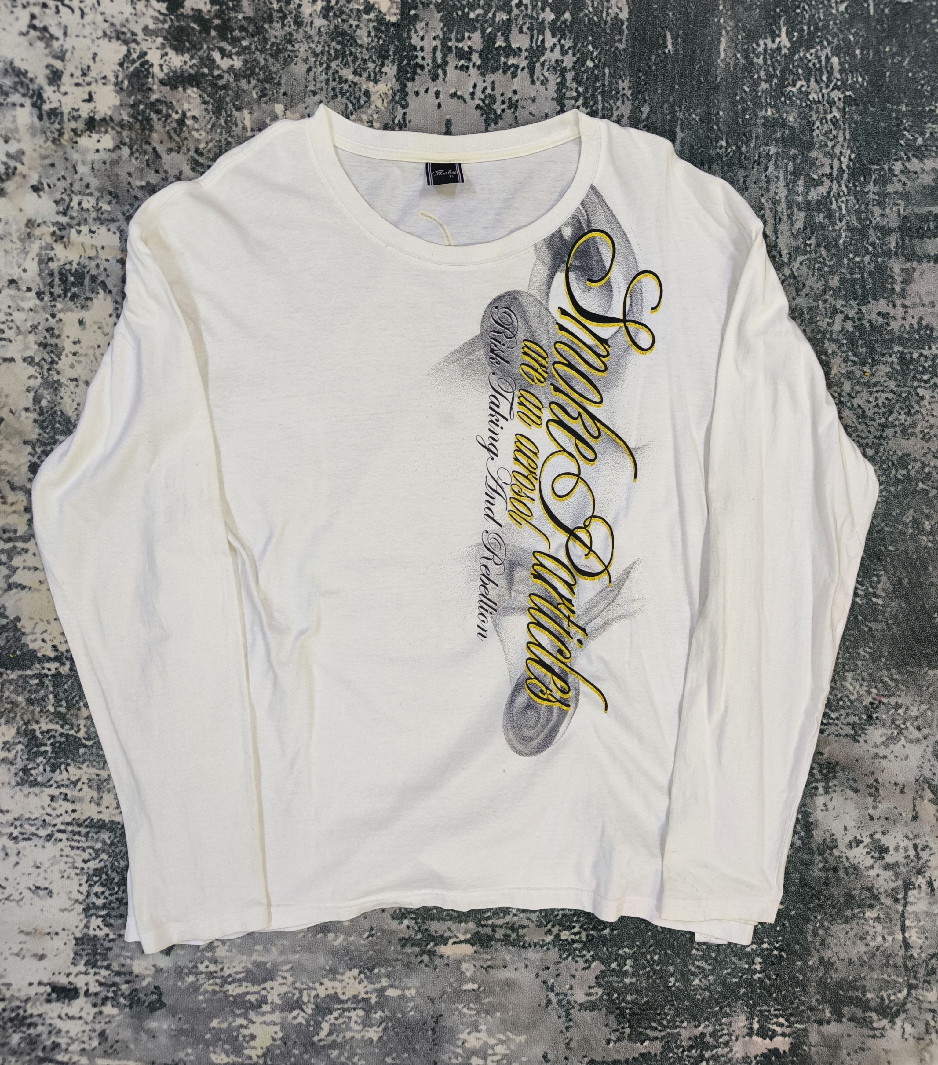 If Six Was Nine 2000's Smoke Particles Cross by Leky Poem Longsleeve Size US XL / EU 56 / 4 - 4 Thumbnail