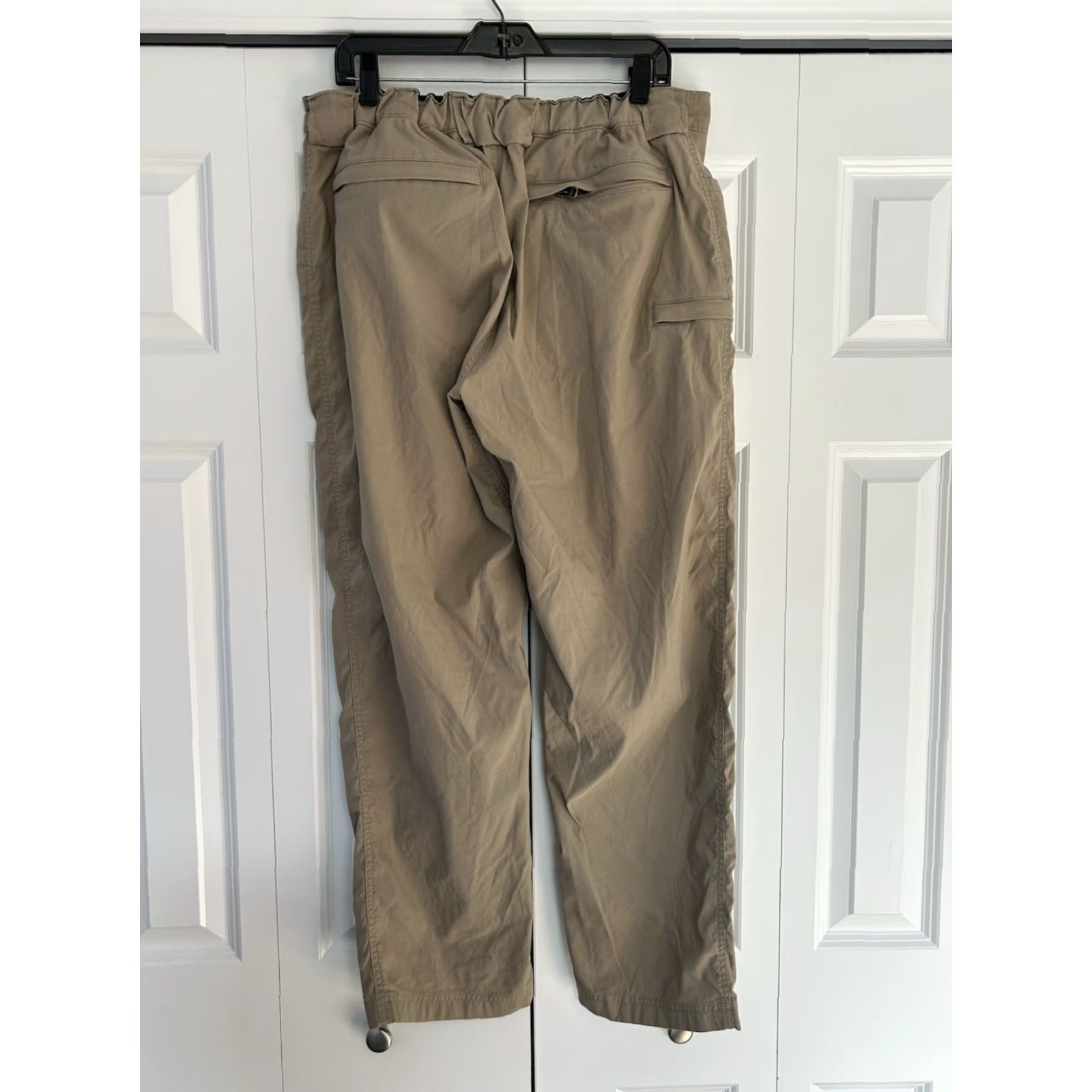 CO Duluth Cargo Pants Mens Beige Khaki Large Relaxed Straight Leg Nylon Knit Pockets Logo Size US 33 - 2 Thumbnail