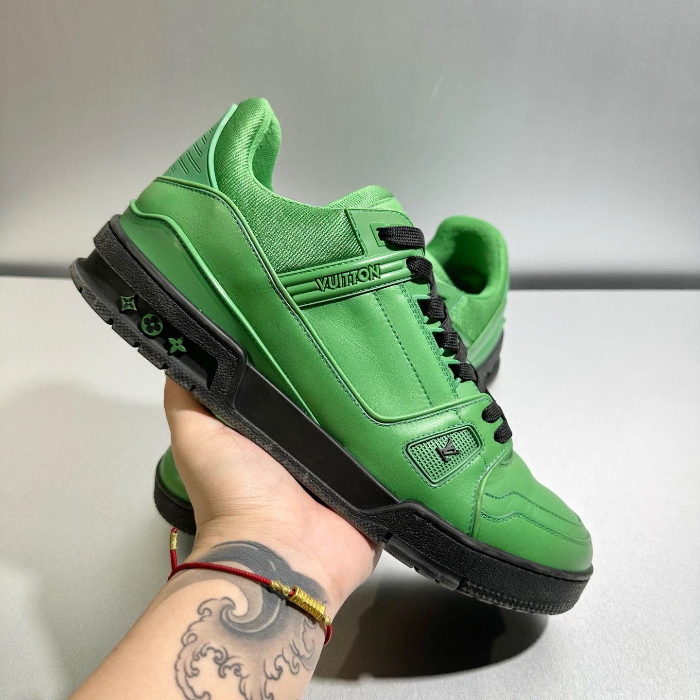 Louis Vuitton LV Trainer Black Green Sneakers - Size 10/44 Size US 10 / EU 43 - 8 Thumbnail