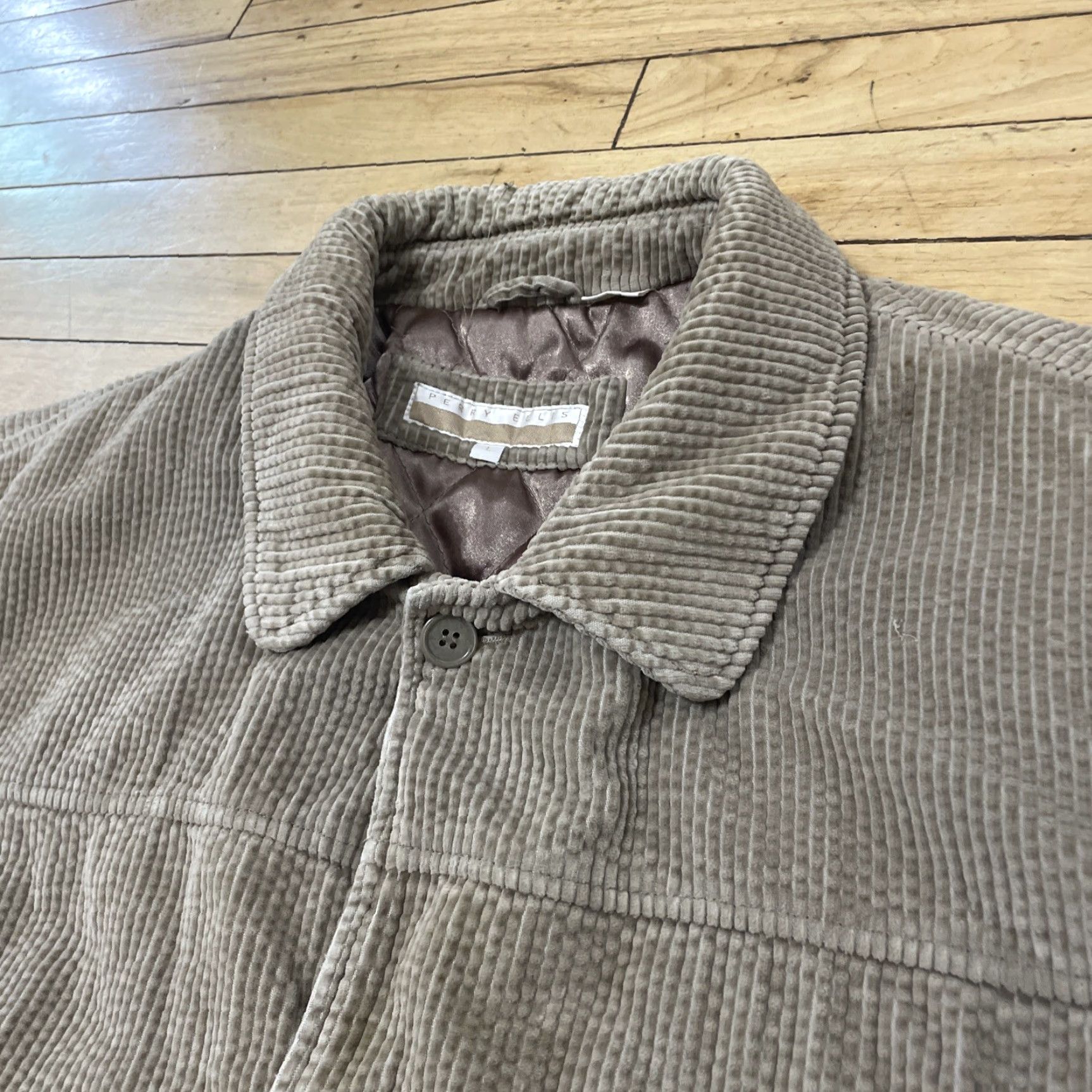 Perry Ellis VINTAGE Perry Ellis Corduroy Jacket Men L Khaki Brown Lined Western Bomber 90s Coat Size US L / EU 52-54 / 3 - 3 Thumbnail