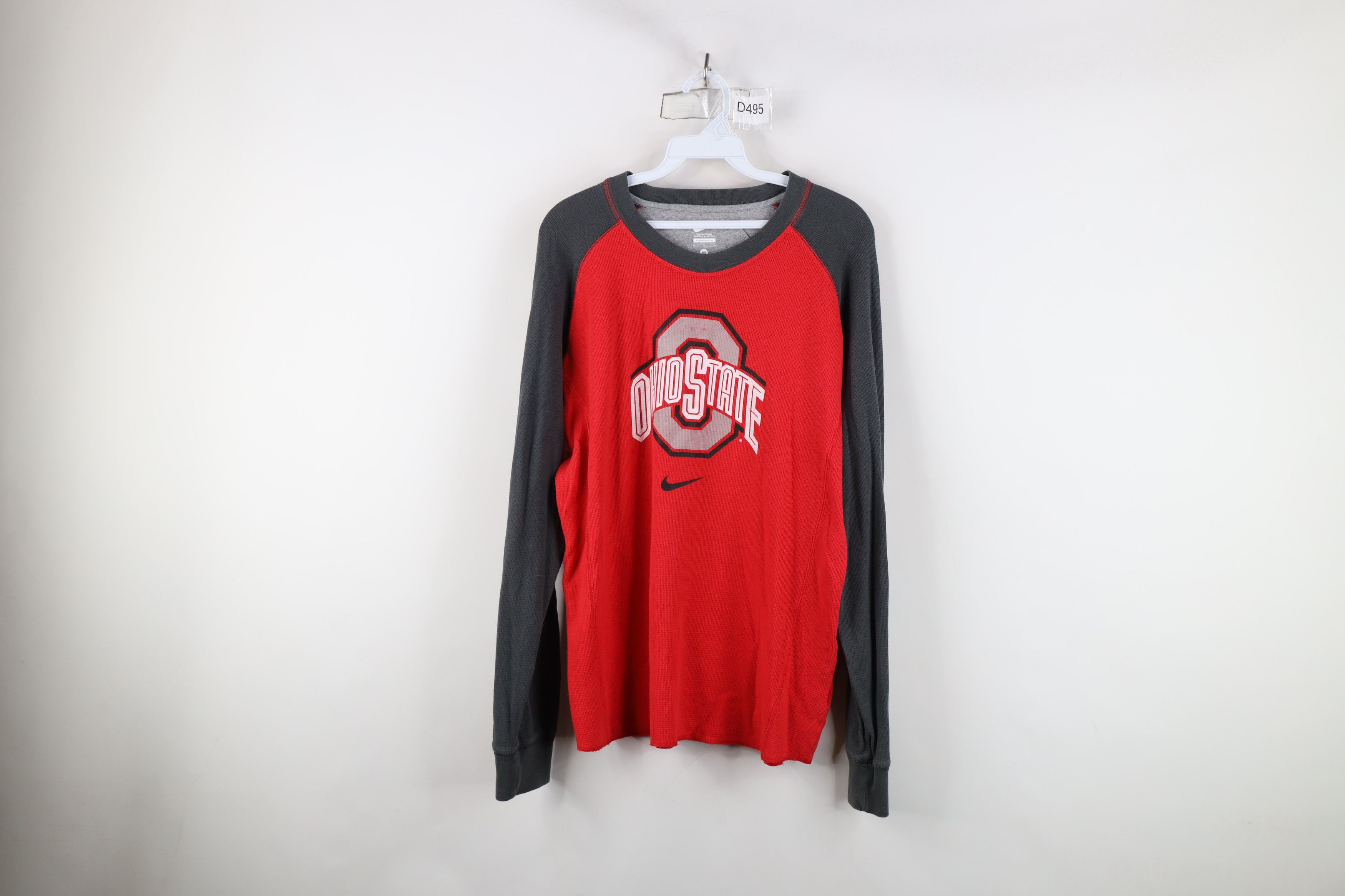 Nike × Vintage Vintage Nike Swoosh Ohio State University Thermal T-Shirt Size US M / EU 48-50 / 2 - 1 Thumbnail