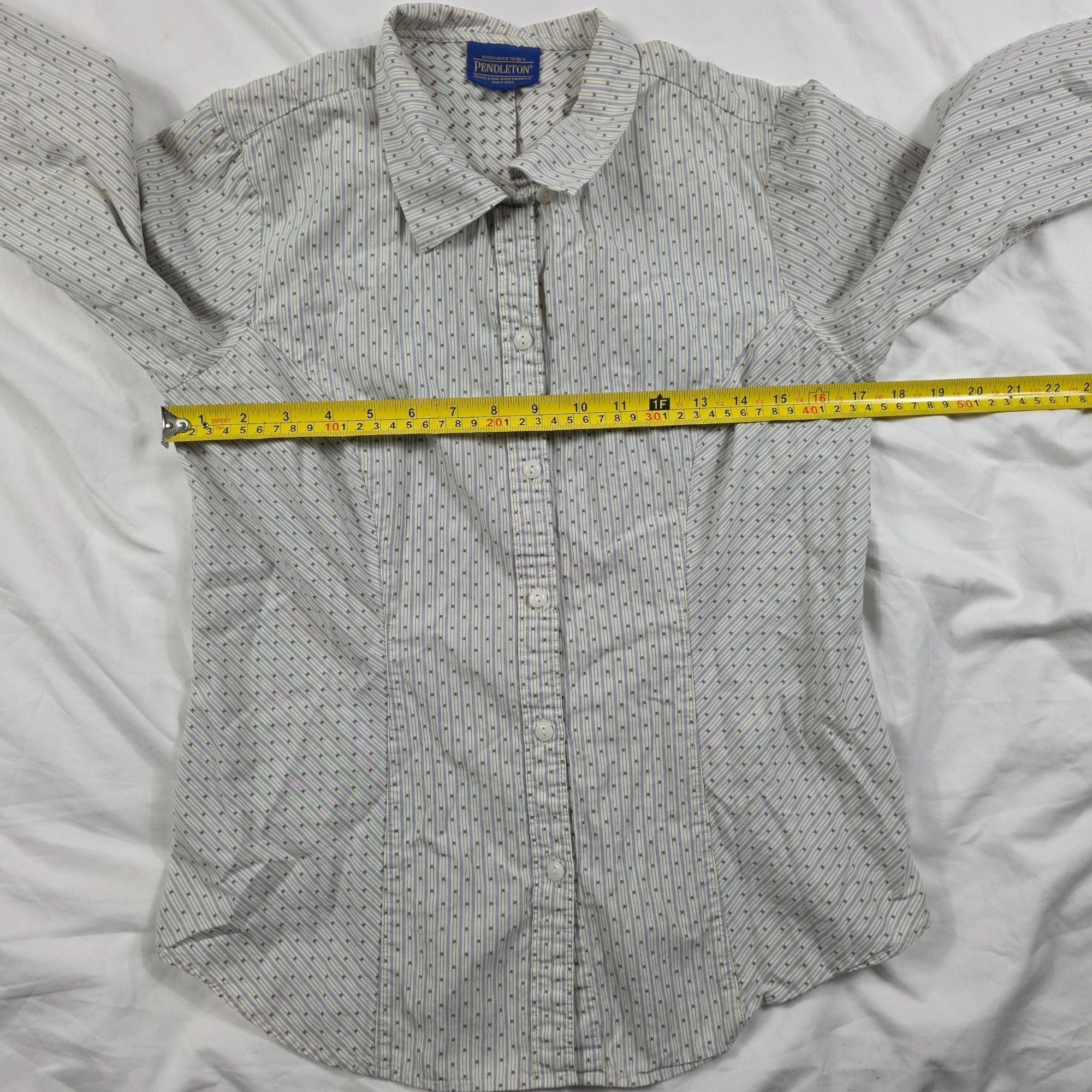 Pendleton Pendleton Tailored Blouse Womens Size 8 White Blue Pinstripe Size M / US 6-8 / IT 42-44 - 6 Thumbnail