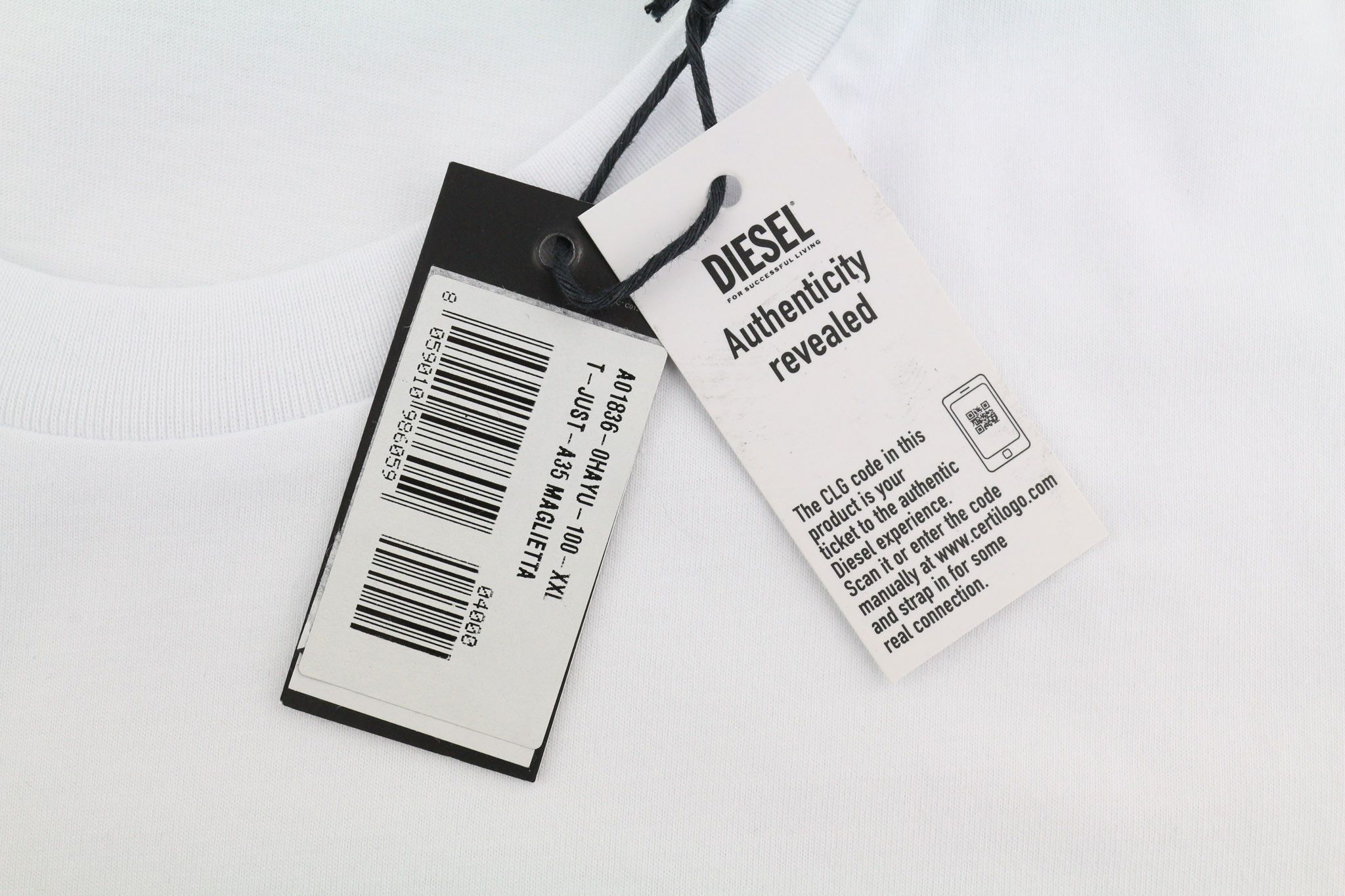 Diesel T-JUST-A35 2XL Short Sleeve Logo White Tee 40253 Size US XXL / EU 58 / 5 - 6 Thumbnail