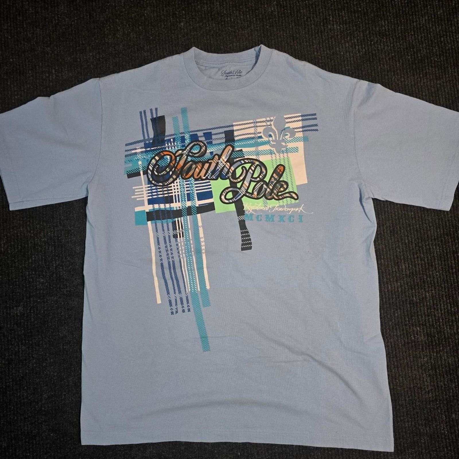 Southpole South Pole blue with plaid T-shirt Size US L / EU 52-54 / 3 - 1 Thumbnail