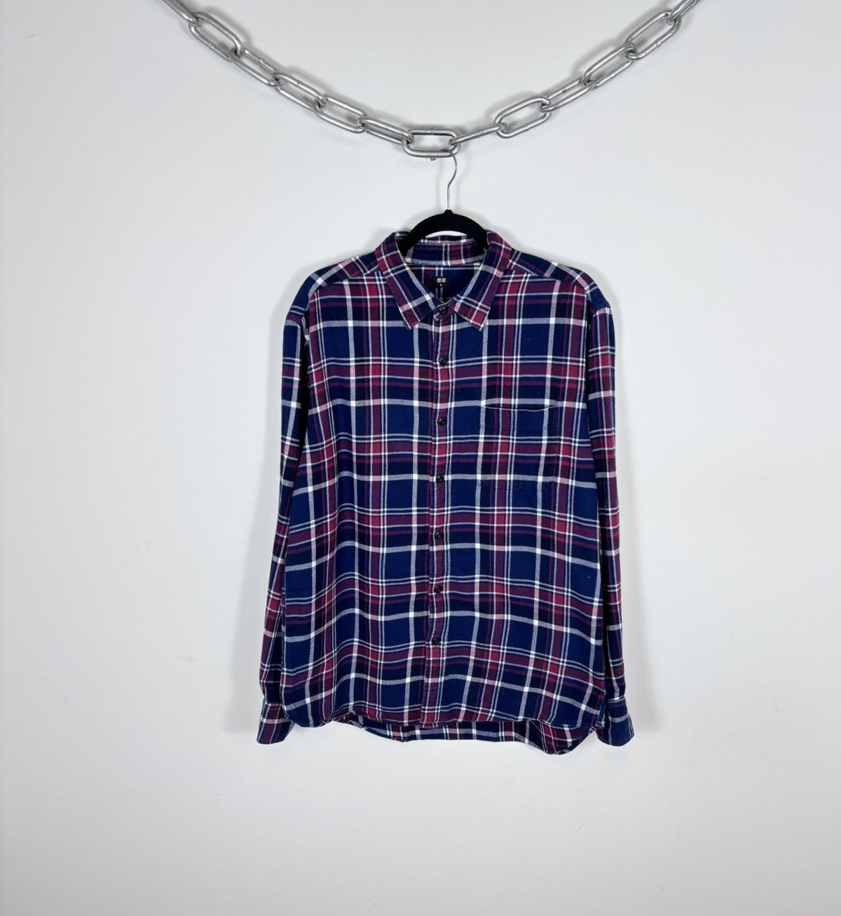 Uniqlo Uniqlo Men’s Plaid Check Pocket Button Up Flannel Shirt Size US XL / EU 56 / 4 - 1 Thumbnail