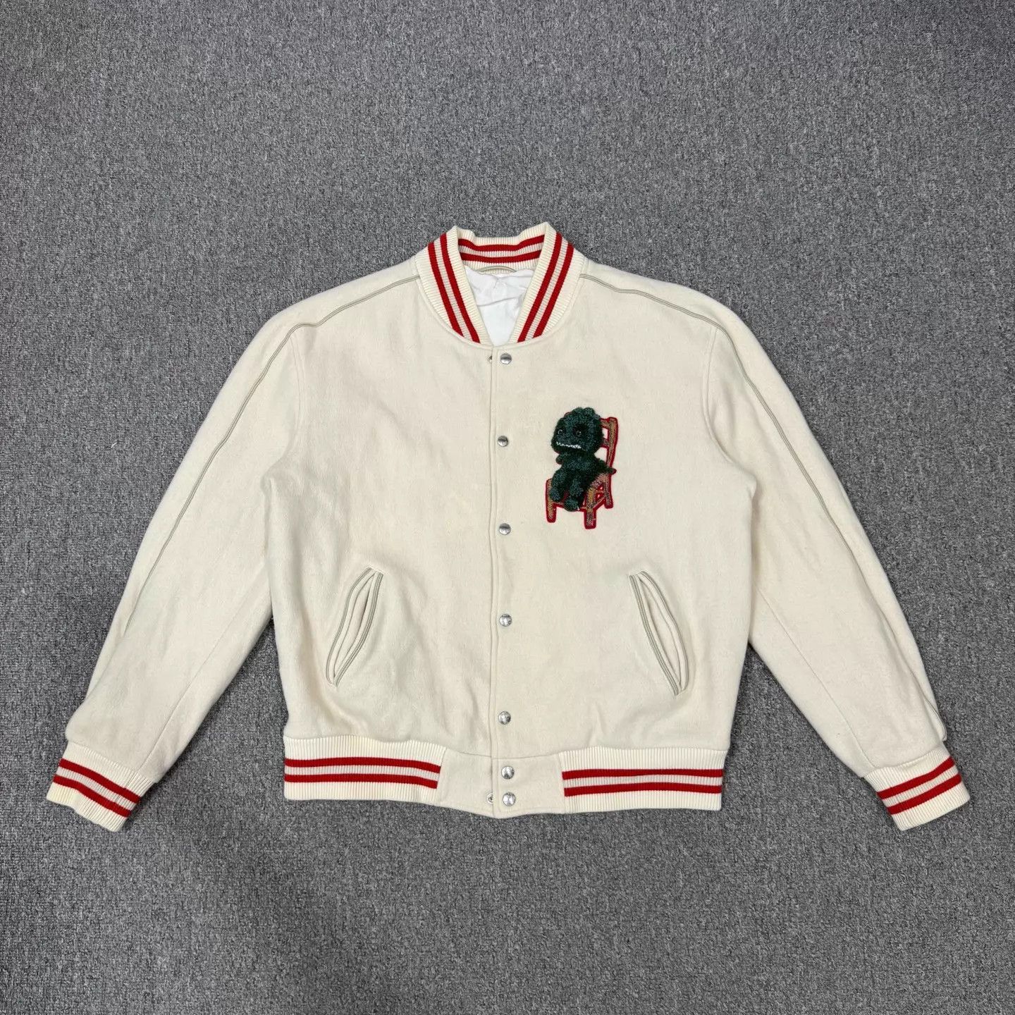 Dior Dior Dragon Yr Cream Wool Baseball Jacket L 99 New Size US L / EU 52-54 / 3 - 1 Thumbnail