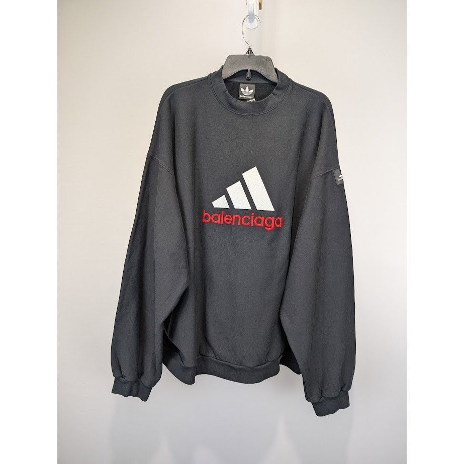 Adidas × Balenciaga o1rshd1 Sweatshirts in Black Size US L / EU 52-54 / 3 - 1 Thumbnail
