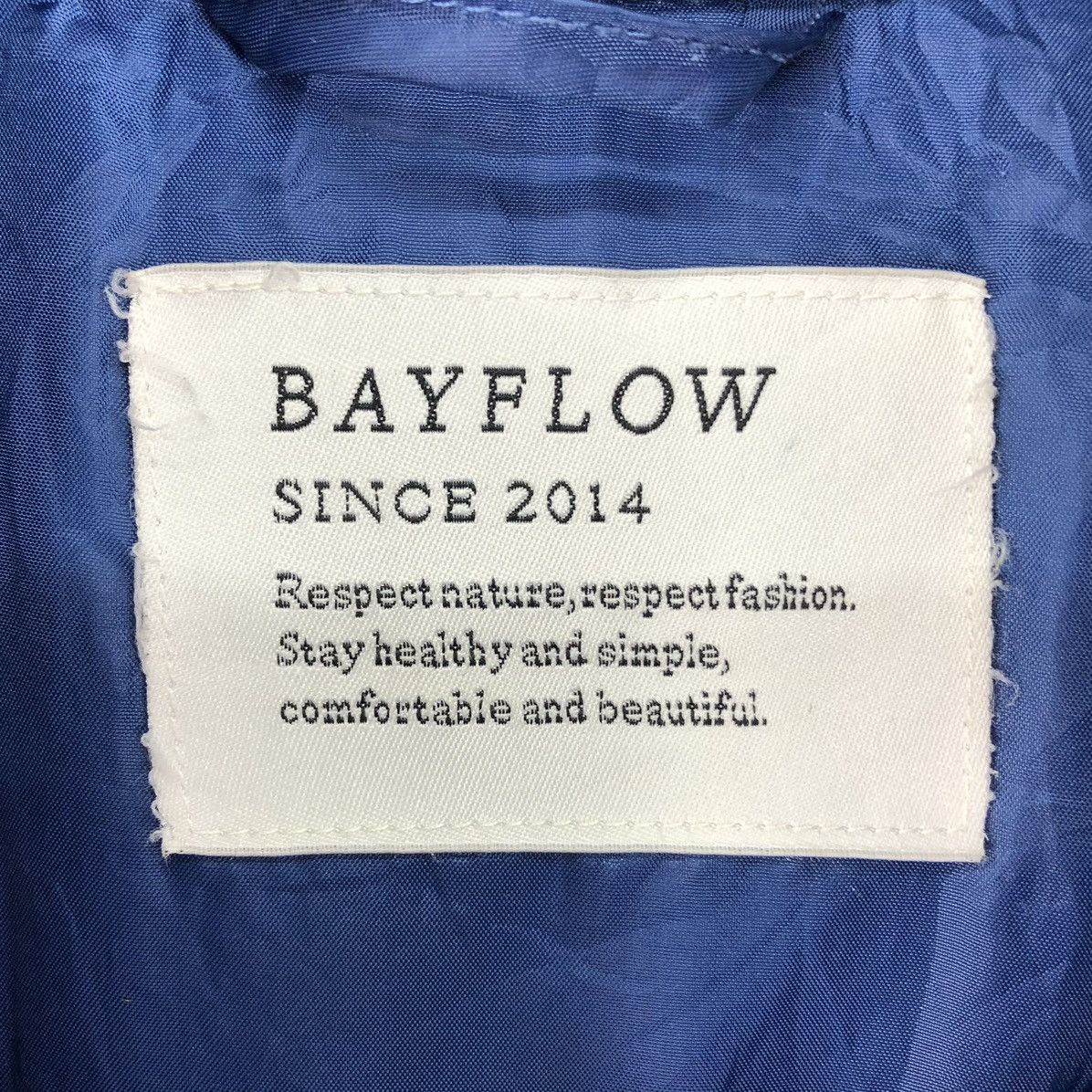 Japanese Brand Puffer Jacket Thrashed Fade Blue Indigo by Bayflow Size US M / EU 48-50 / 2 - 17 Thumbnail