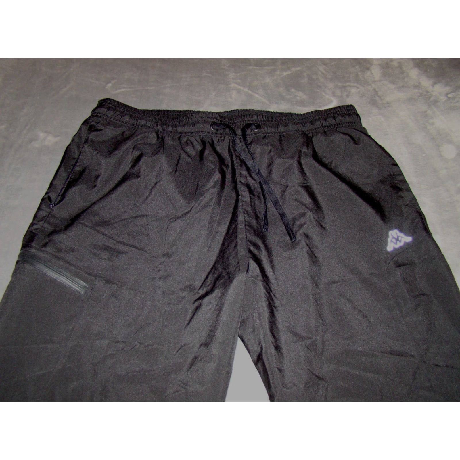 Kappa Kappa Hydroway Mens 2XL Track Elastic Drawstring Reflective Black Pants Size US 39 - 2 Thumbnail