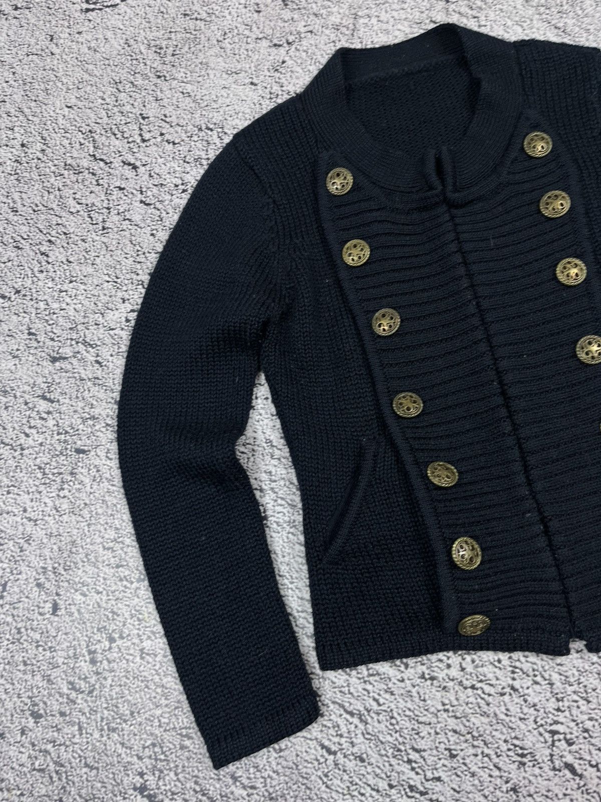 Japanese Brand Vintage Y2K Napoleon Military Knit AvantGarde Jacket Gothic Size S / US 4 / IT 40 - 2 Thumbnail