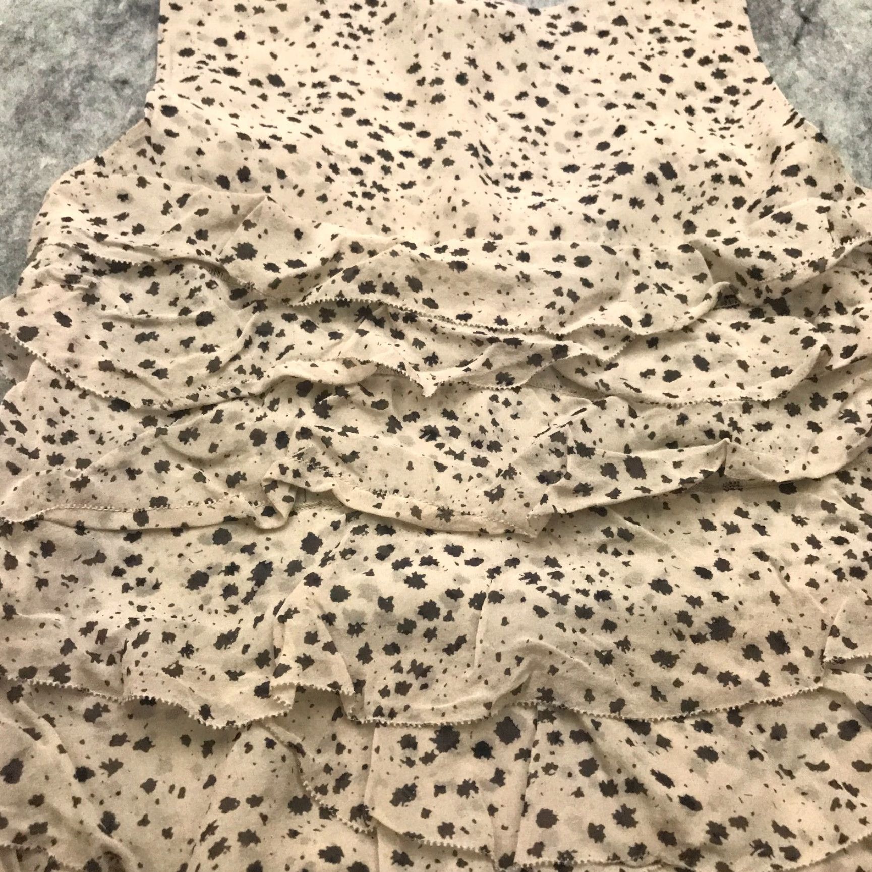 Ann Taylor VINTAGE Ann Taylor Blouse Shirt Women's Medium Tan Beige Silk Lined Sleeveless Round Neck Pullover Casual Party/Cocktail Travel Regular Womens Size M / US 6-8 / IT 42-44 - 6 Thumbnail