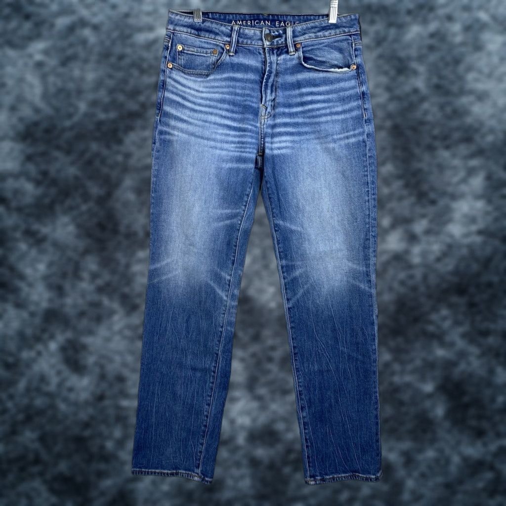 American Eagle Outfitters VINTAGE American Eagle Athletic Fit Jeans Mens 31x32 Stretch Denim Whiskering Distressed Size US 28 / EU 44 - 1 Thumbnail